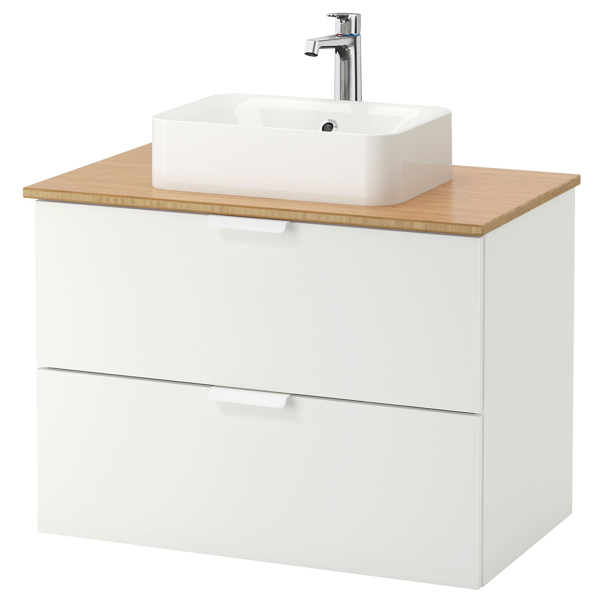 GODMORGON/TOLKEN/HÖRVIK white 82x49x72 cm wash-basin and cabinet
