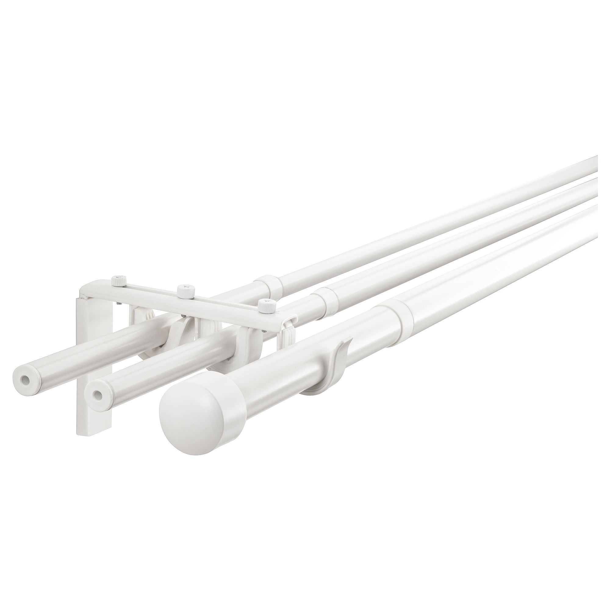RACKA/HUGAD white 210-385 cm curtain rod set - 79929586 | IKEA