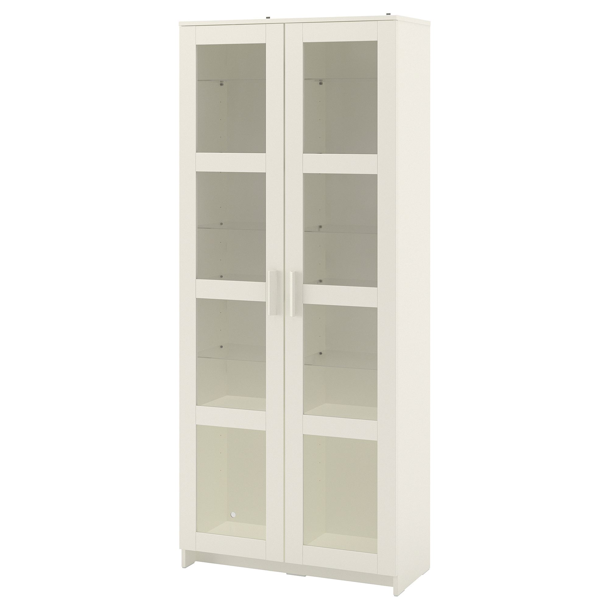 BRIMNES white 80x190 cm glass-door cabinet - 90409872 | IKEA