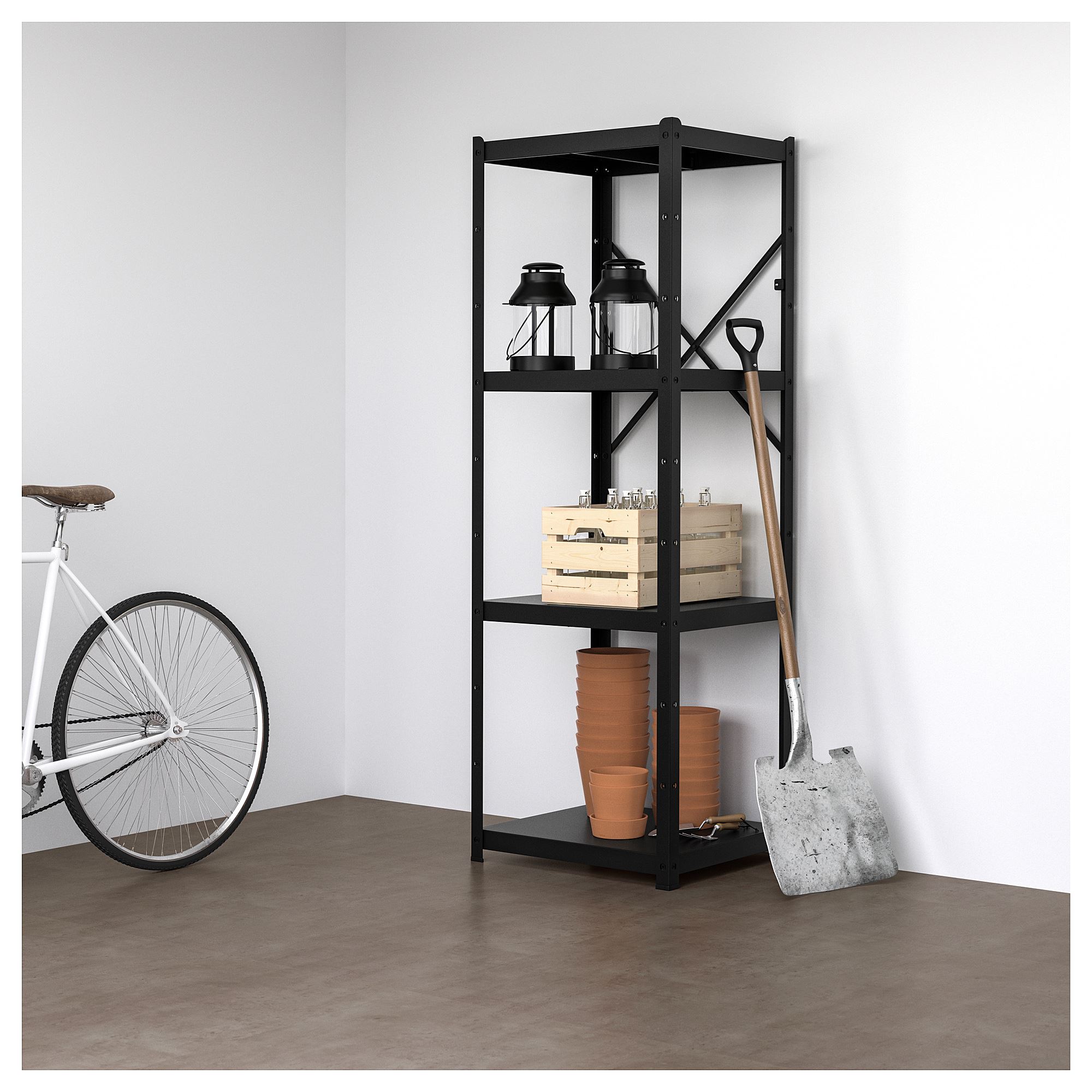 BROR black 65x55x190 cm shelving unit - 69272668 | IKEA