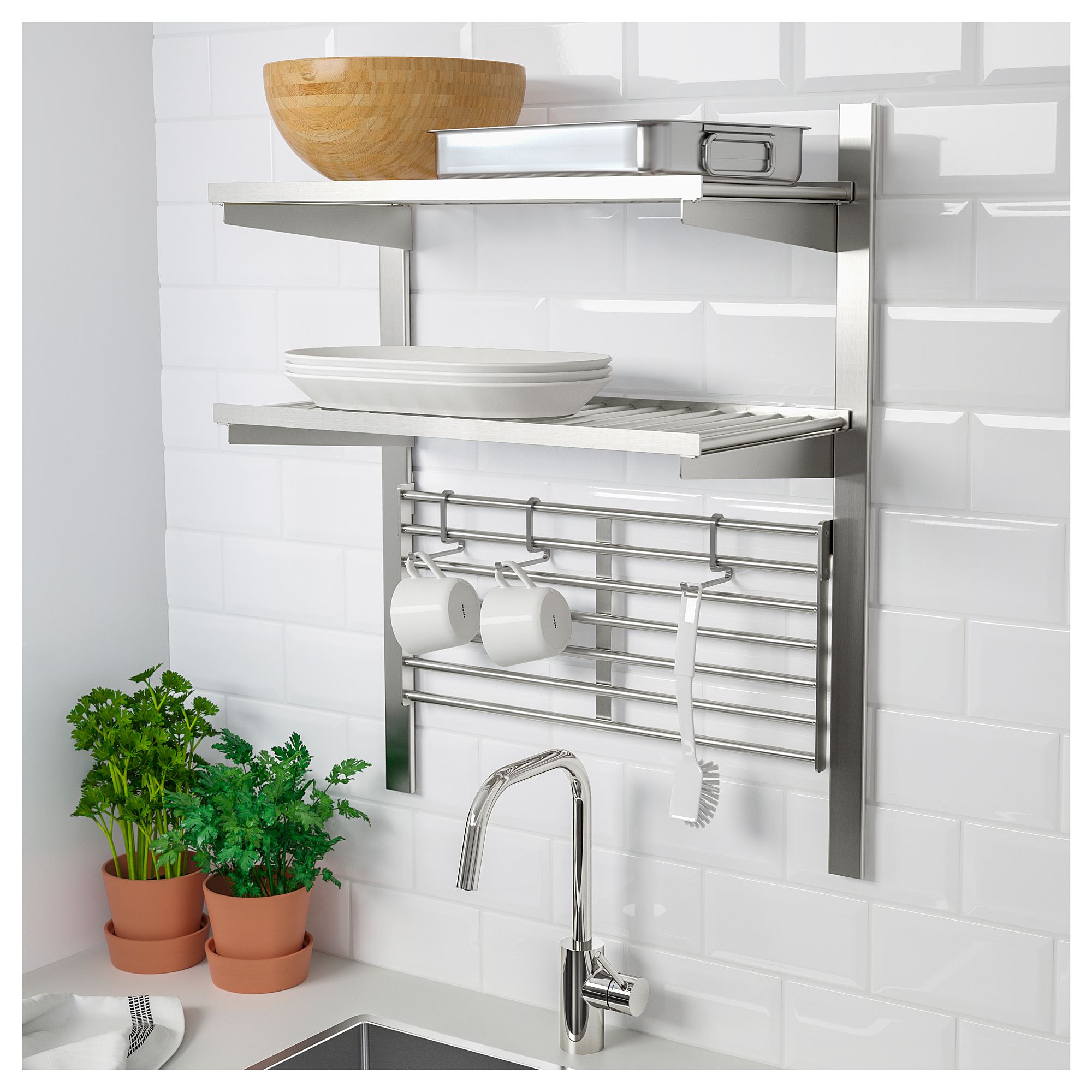 コリンスキー　Ryusa 702 2本セット KUNGSFORS paslanmaz çelik asma raylı duvar rafı - 19254332 | IKEA