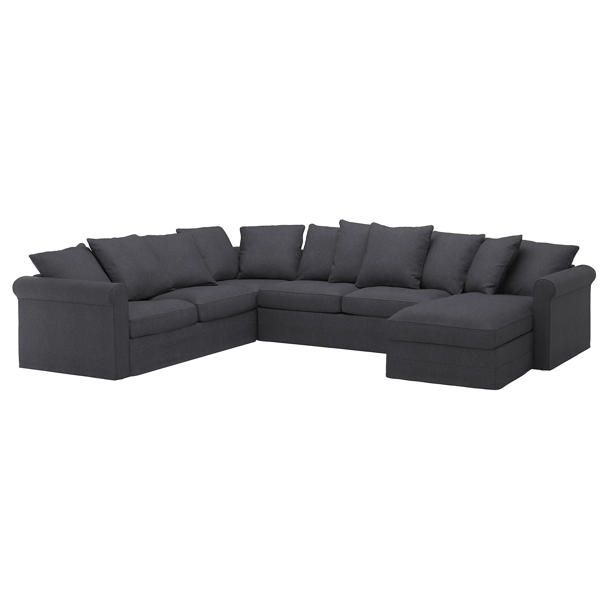 GRÖNLID Sporda dark grey 4-seat corner sofa bed and chaise longue