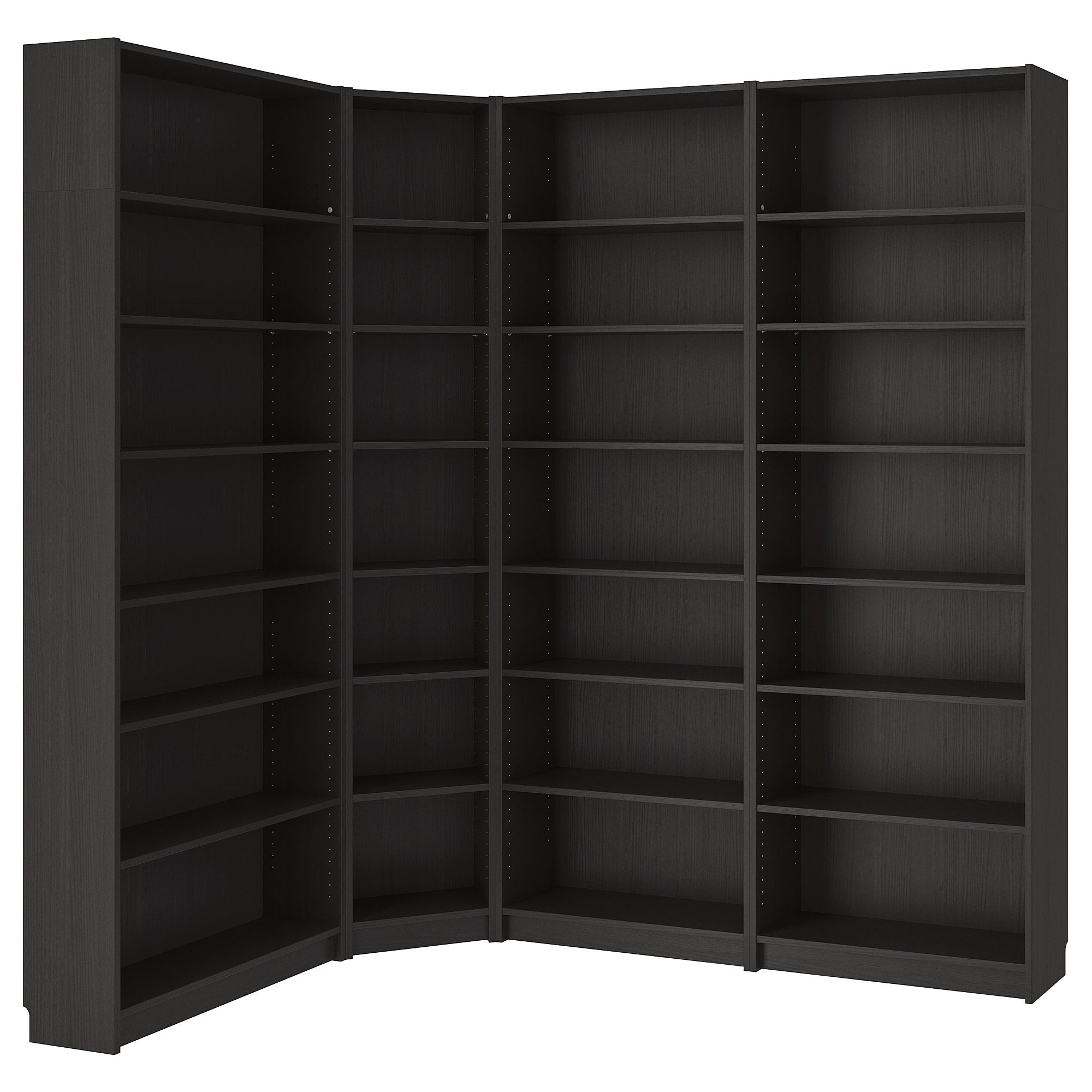 BILLY blackbrown 215/135x28x237 cm corner bookcase - 29020470 | IKEA