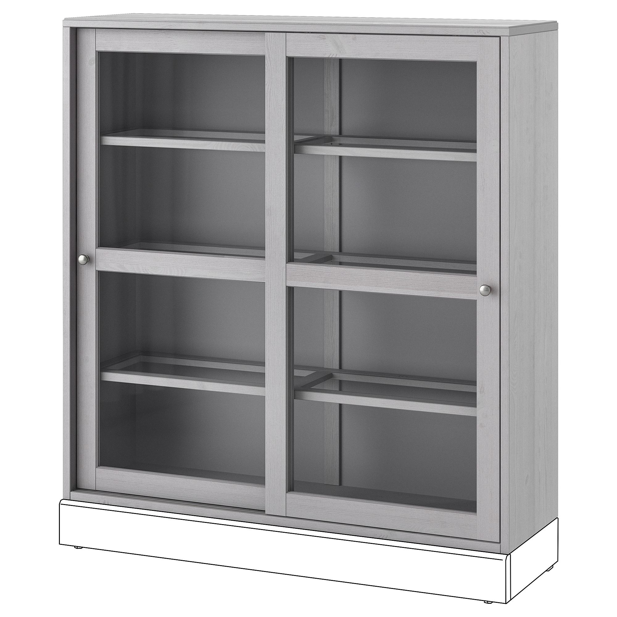 【送料込】IKEA HAVSTA 棚 グレー シェルフ HAVSTA grey 121x123x35 cm glass-door cabinet - 00415194 | IKEA