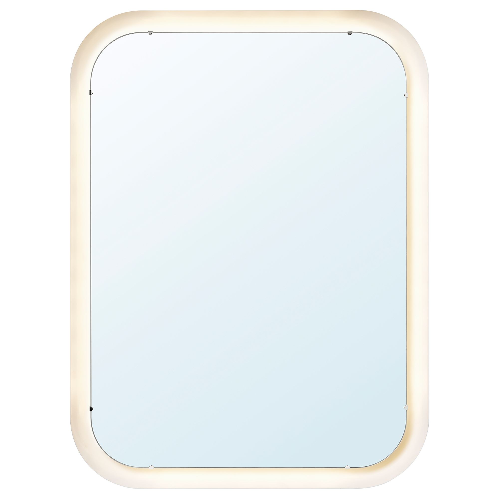 STORJORM white 80x60 cm mirror with integrated lighting - 70248125