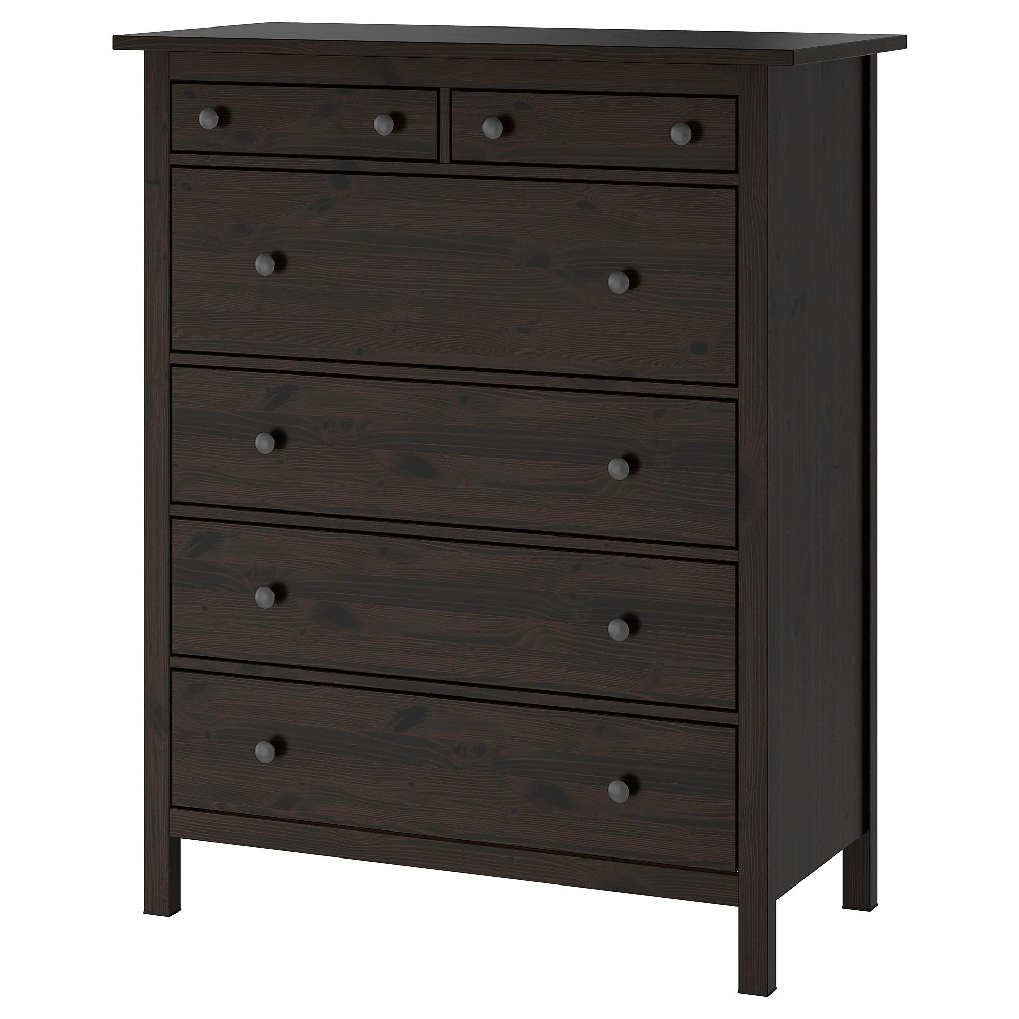 HEMNES blackbrown 108x130 cm chest of 6 drawers - 60239268 | IKEA
