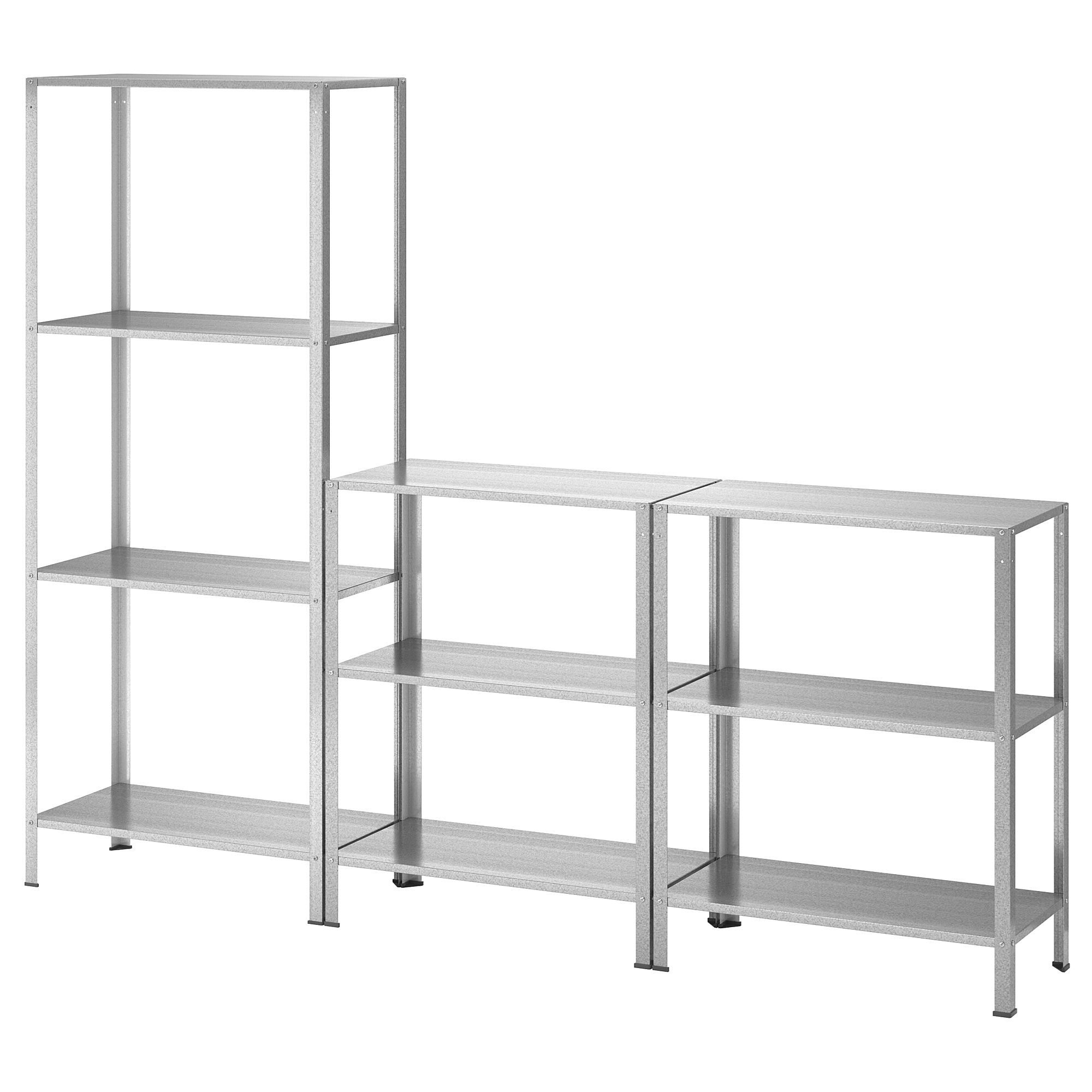 HYLLIS galvanised 180x27x74-140 cm outdoor shelving unit
