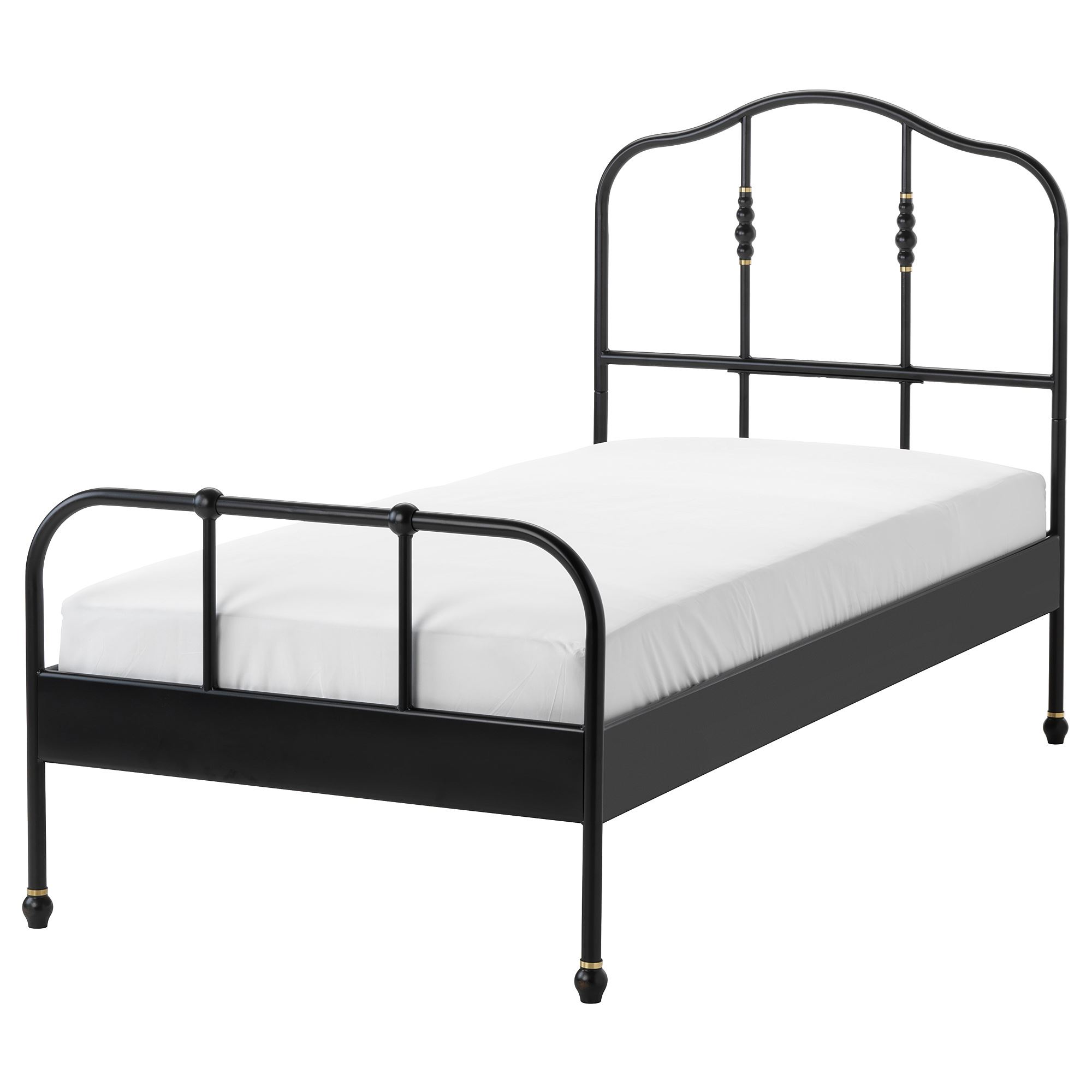 SAGSTUA/LÖNSET black 90x200 cm single bed - 09268928 | IKEA