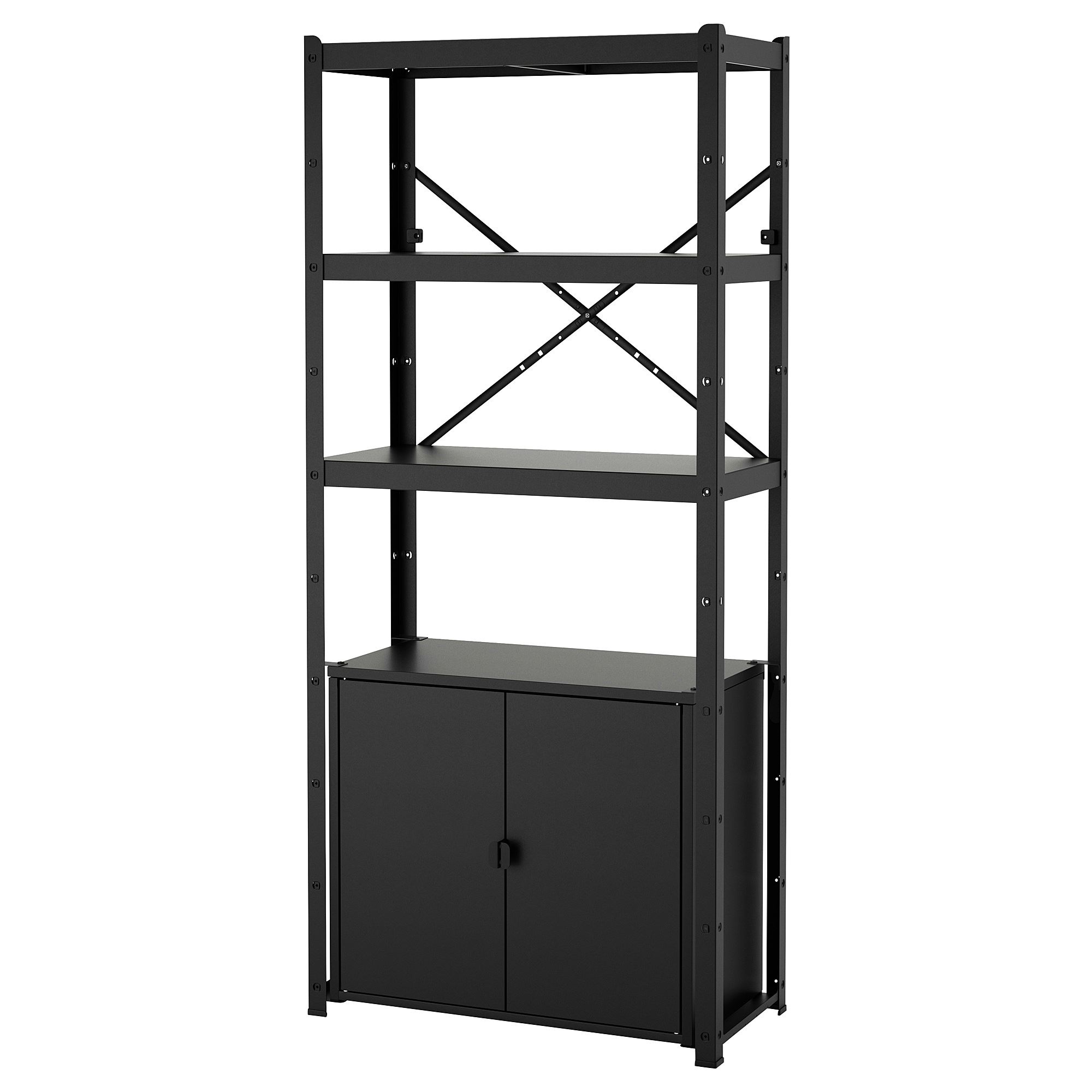 BROR black 85x40x190 cm shelving unit - 39283003 | IKEA