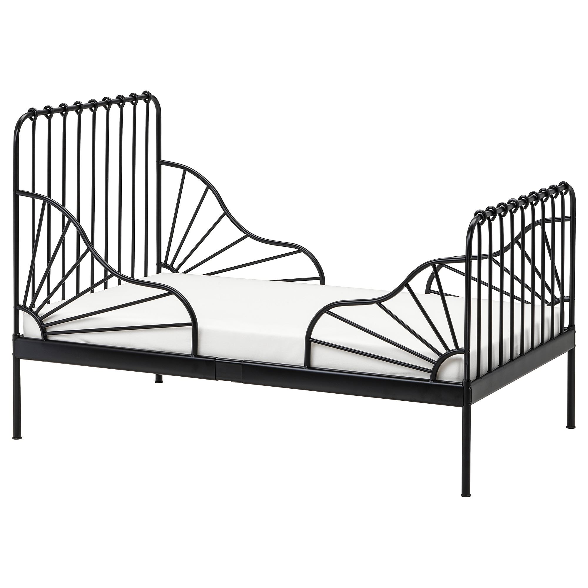 MINNEN siyah 80x200 cm uzayabilen çocuk karyolası - 50304235 | IKEA