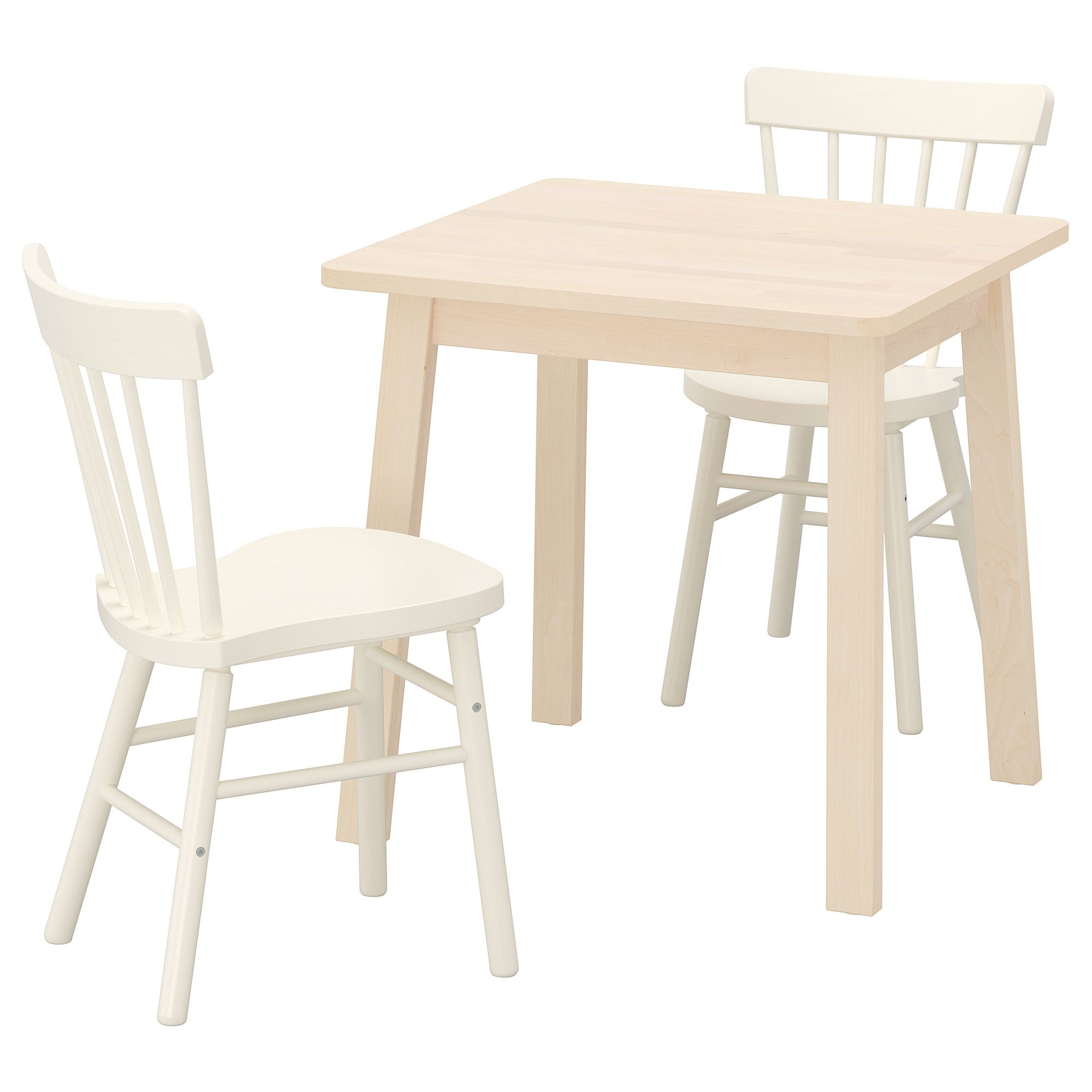 NORRAKER/NORRARYD birch/white 2 chairs kitchen table set - 69297268 | IKEA