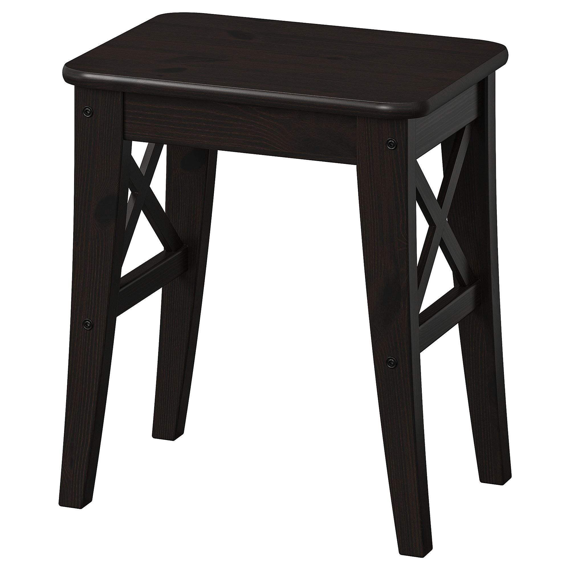 INGOLF blackbrown wooden stool - 40248527 | IKEA