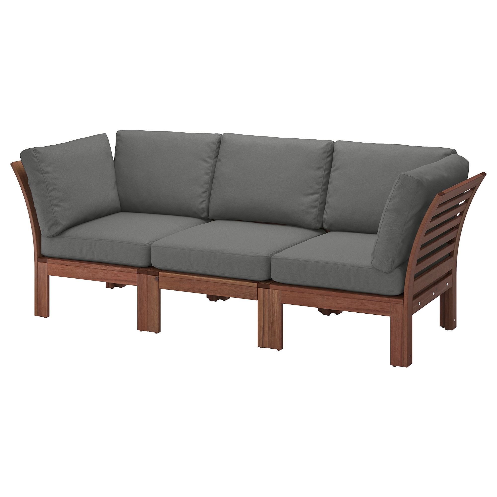 IKEA ÄPPLARÖエップラロー ソファ APPLARÖ brown 3-seat garden sofa - 89260848 | IKEA