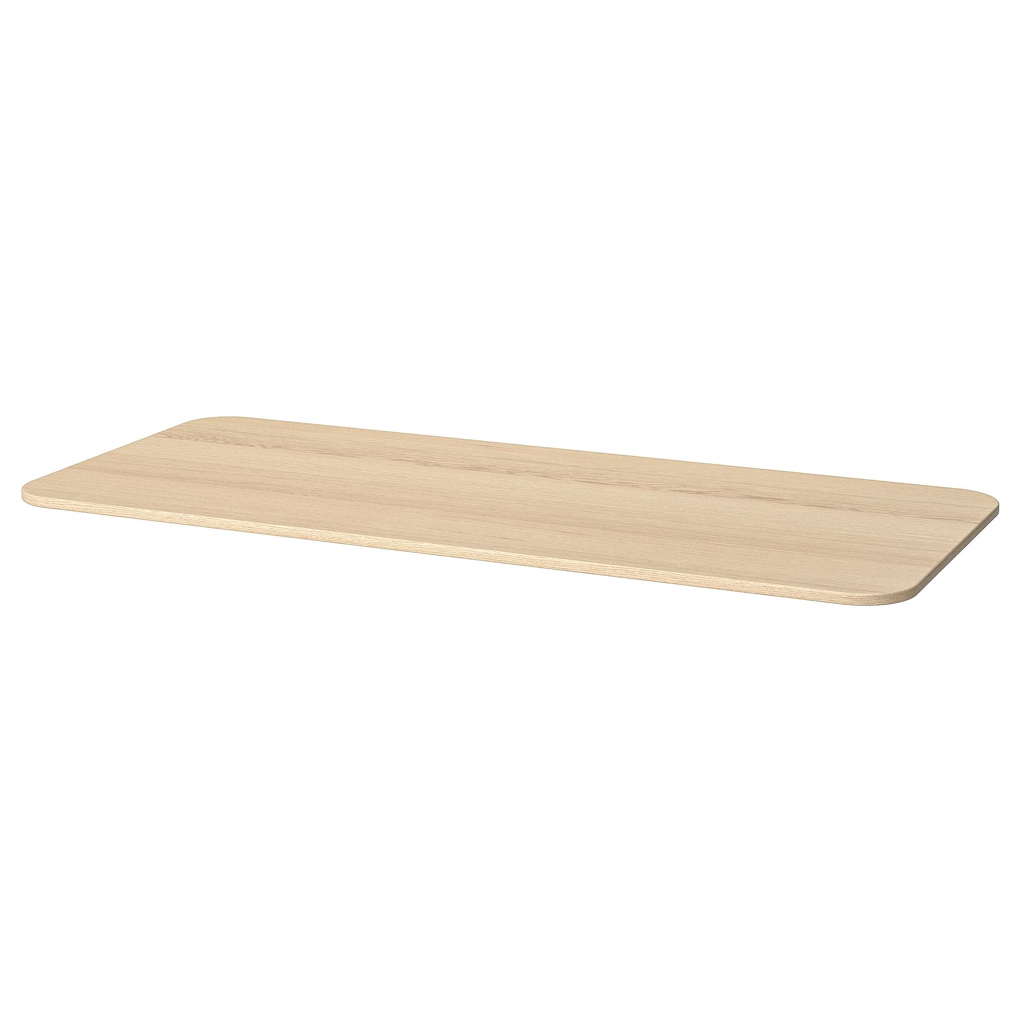 BEKANT white stained oak veneer 140x60 cm desk table top