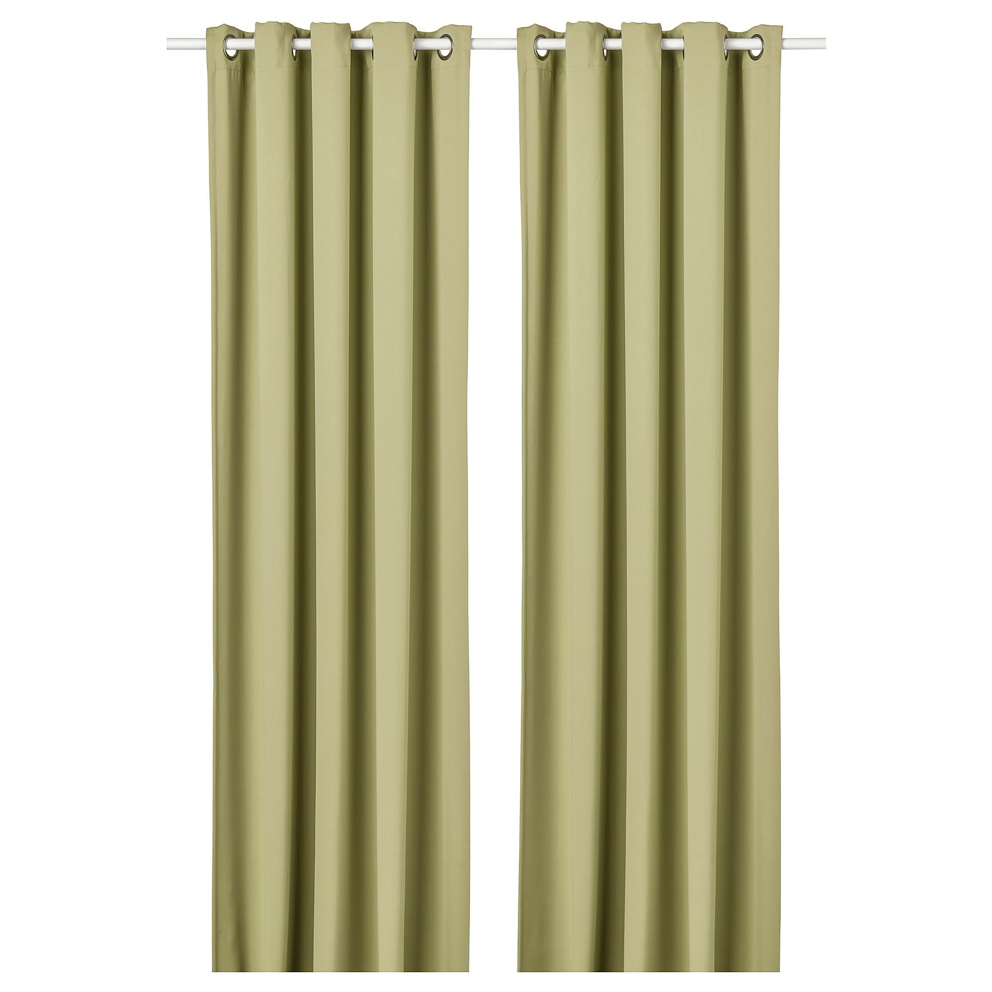 HILLEBORG light olive-green 145x300 cm blackout curtain, 1 pair