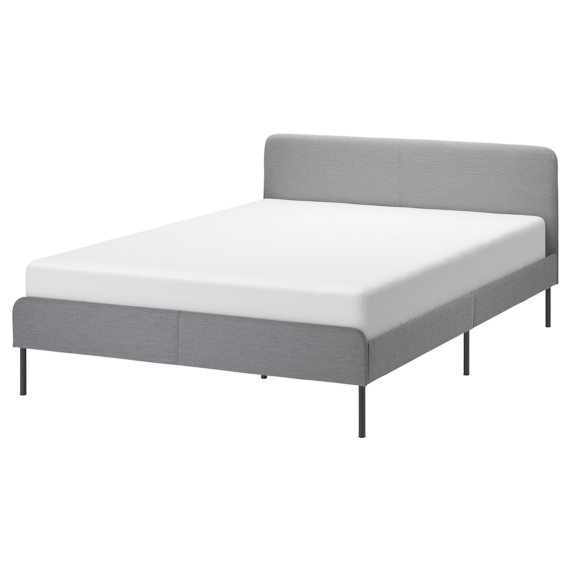SLATTUM knisa light grey 160x200 cm double bed - 60446376 | IKEA