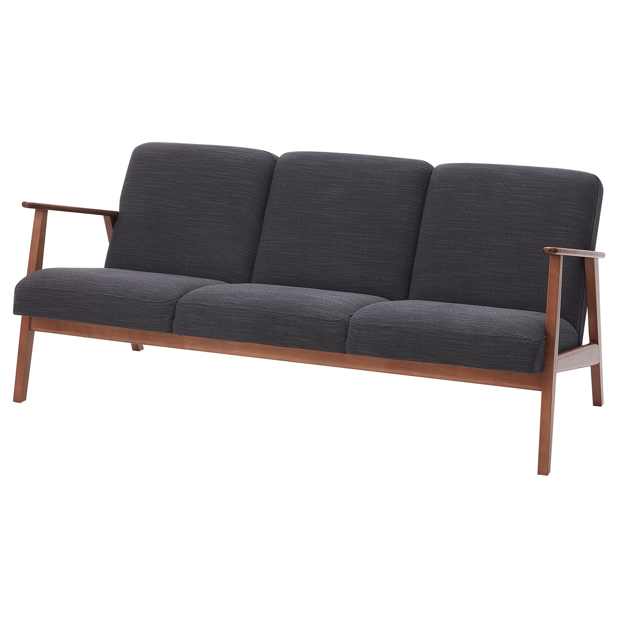 EKENASET hillared anthracite 3-seat sofa - 20450515 | IKEA