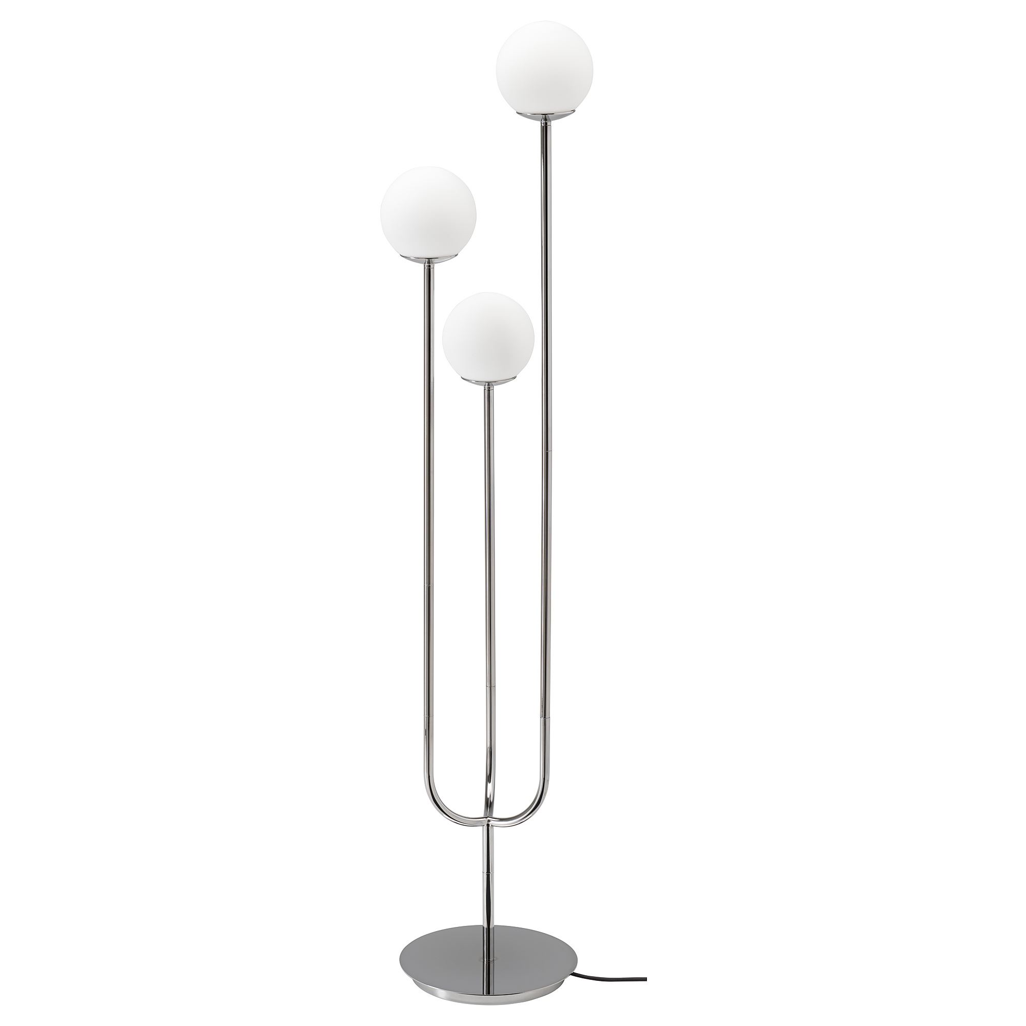 SIMRISHAMN white/chrome-plated floor lamp - 10437765 | IKEA