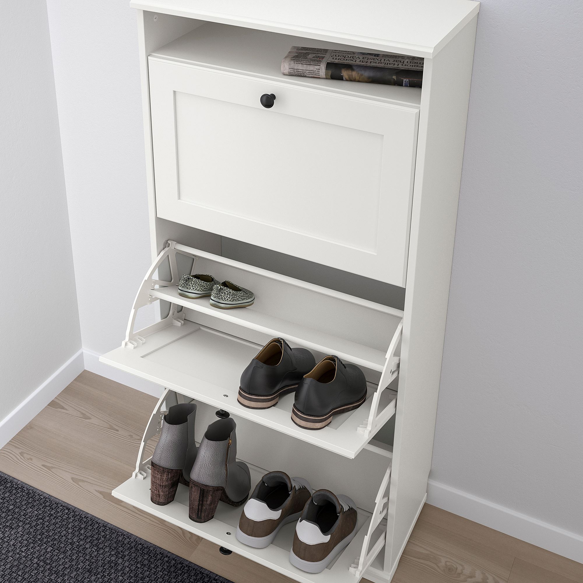 BRUSALI white 61x130 cm shoe cabinet/storage - 80480393 | IKEA