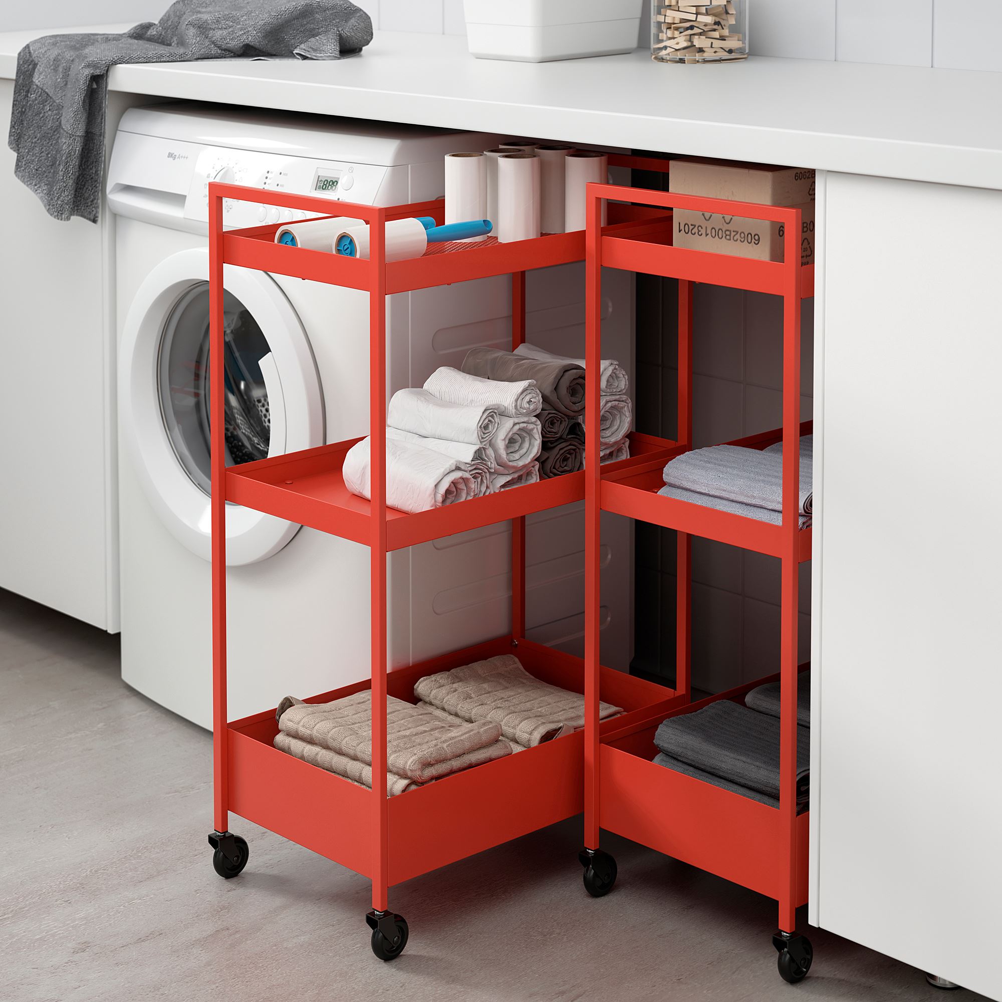 NISSAFORS red/orange 50,5x30x83 cm trolley - 80465745 | IKEA