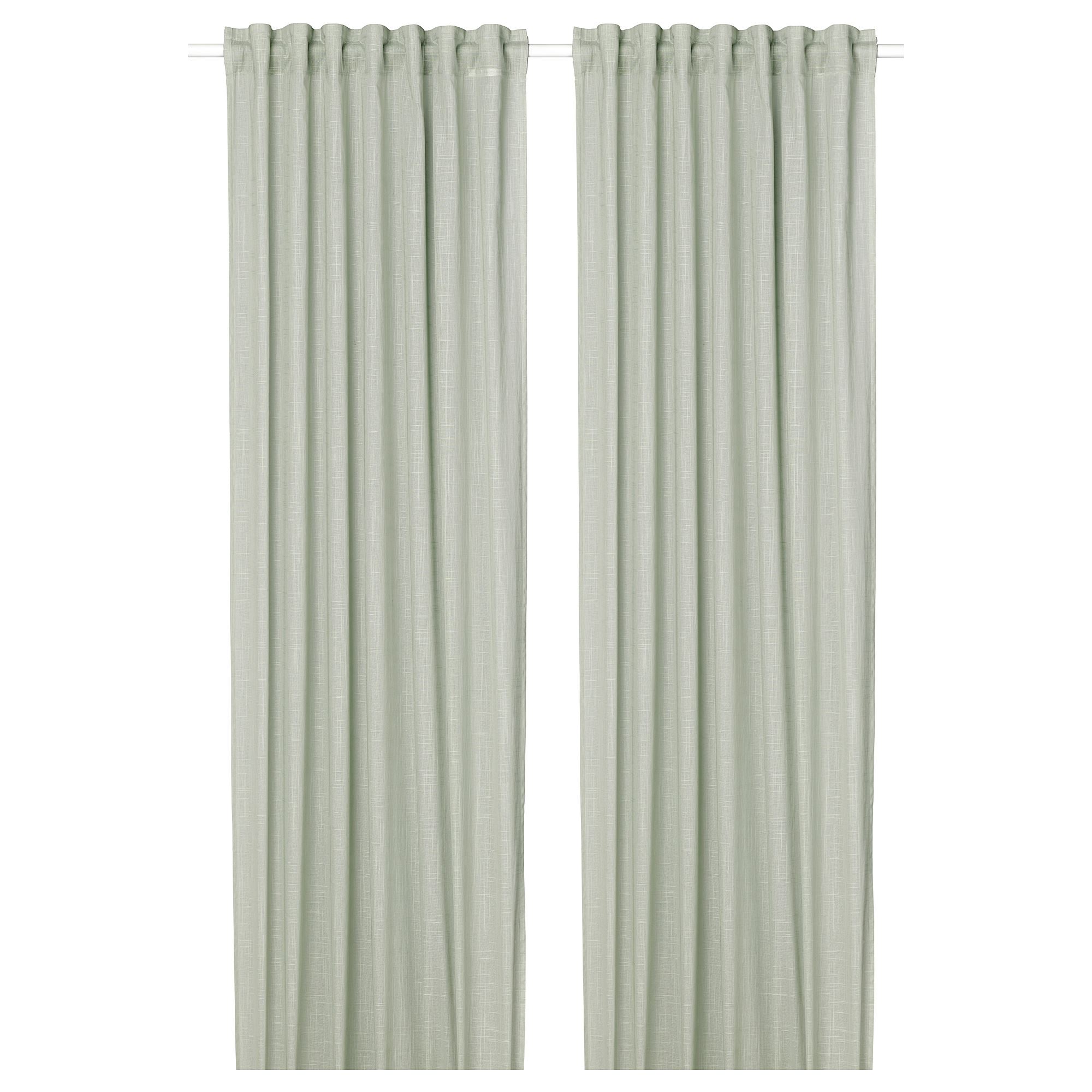 Silverlönn SILVERLÖNN light green 145x300 cm sheer curtains, 1 pair - 40488094 | IKEA