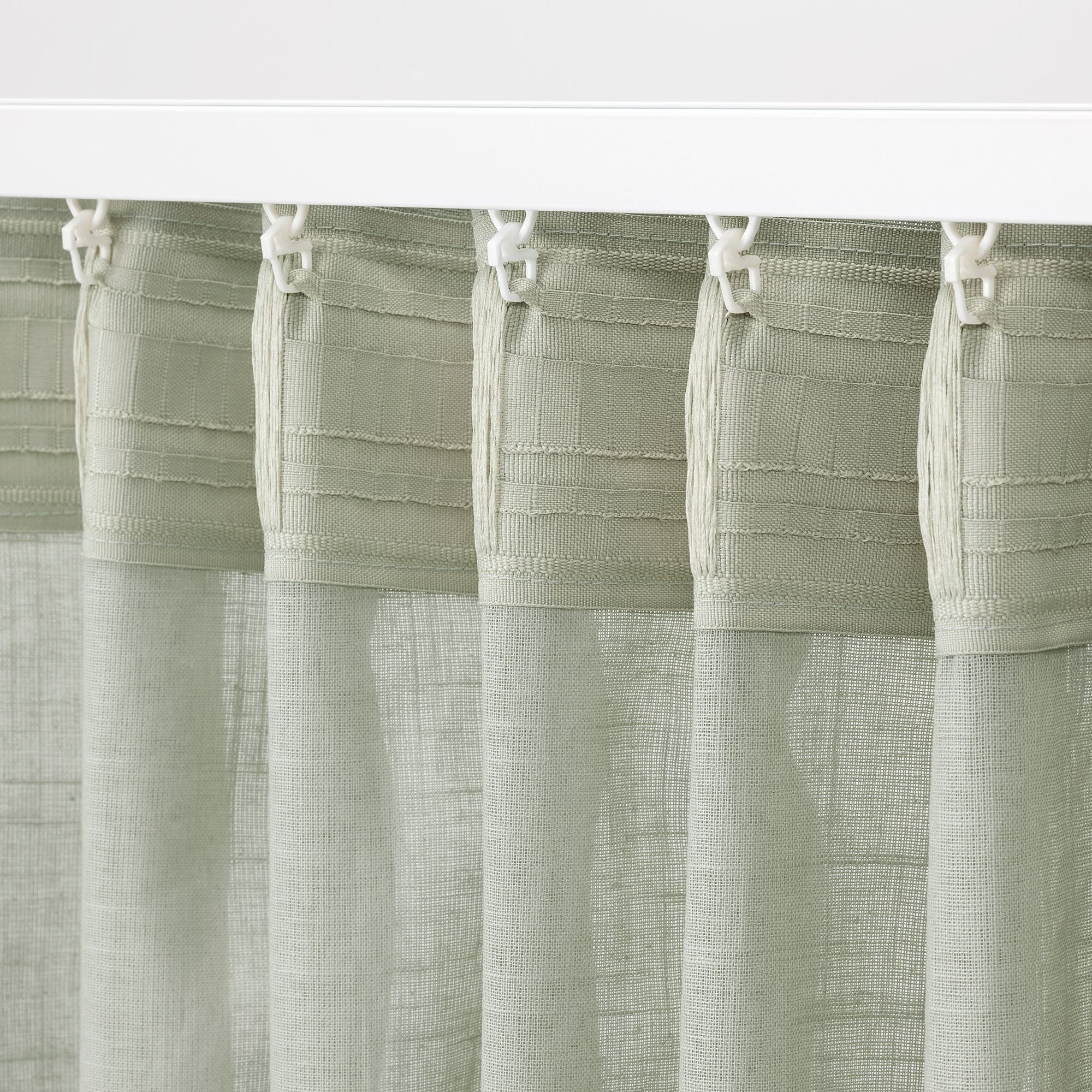 Silverlönn SILVERLÖNN light green 145x300 cm sheer curtains, 1 pair - 40488094 | IKEA