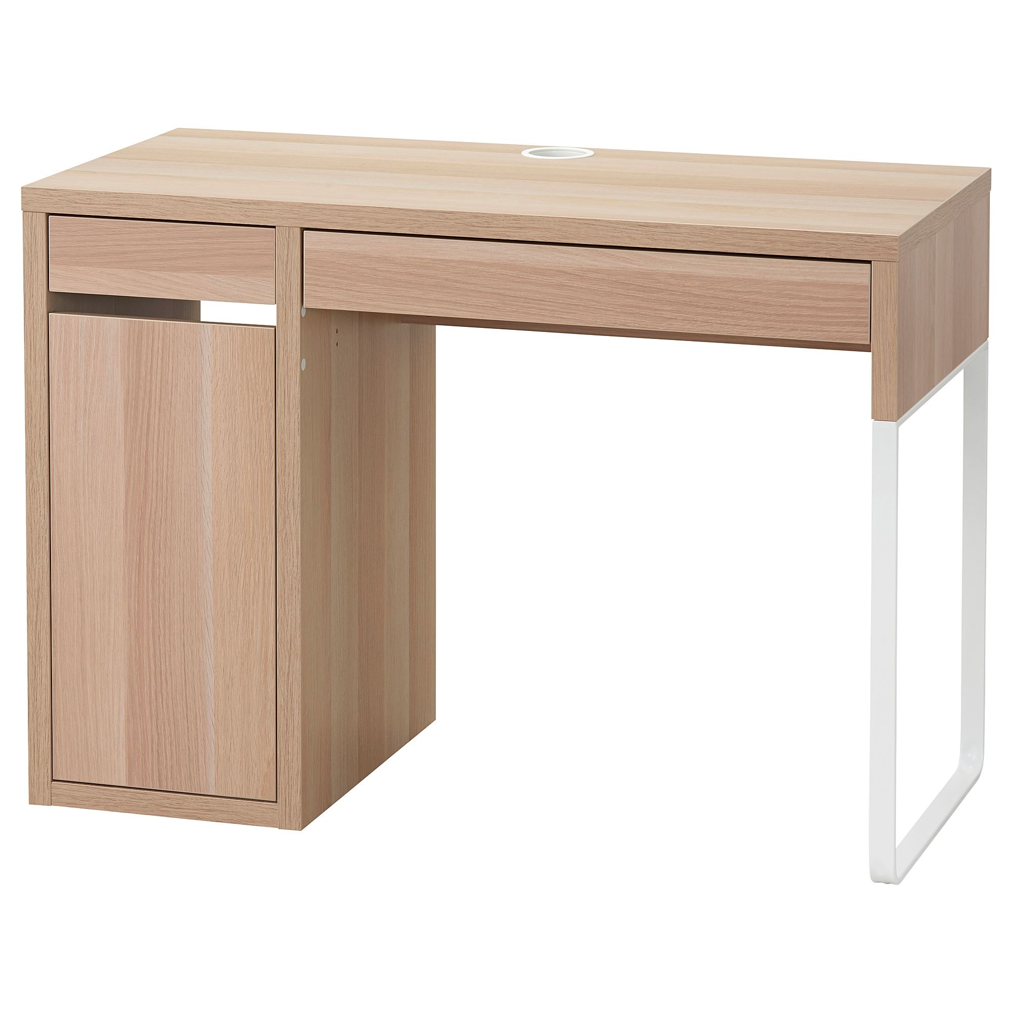 mikeページ MICKE white stained oak effect 105x50 cm desk - 80484763 | IKEA