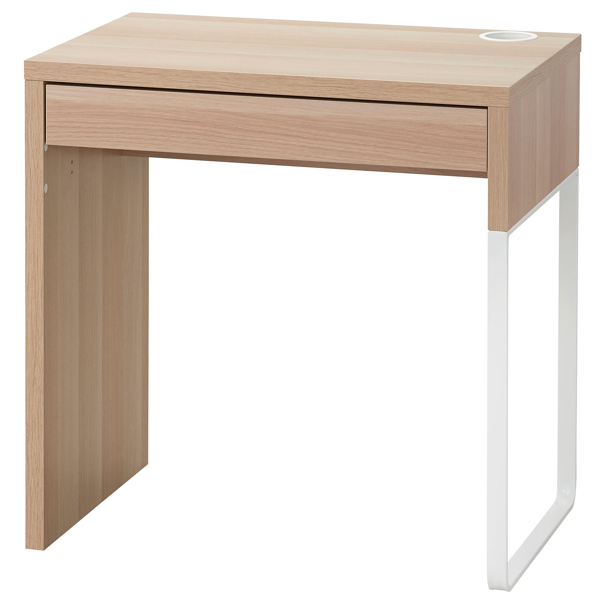 MICKE white stained oak effect 73x50 cm desk - 60484764 | IKEA