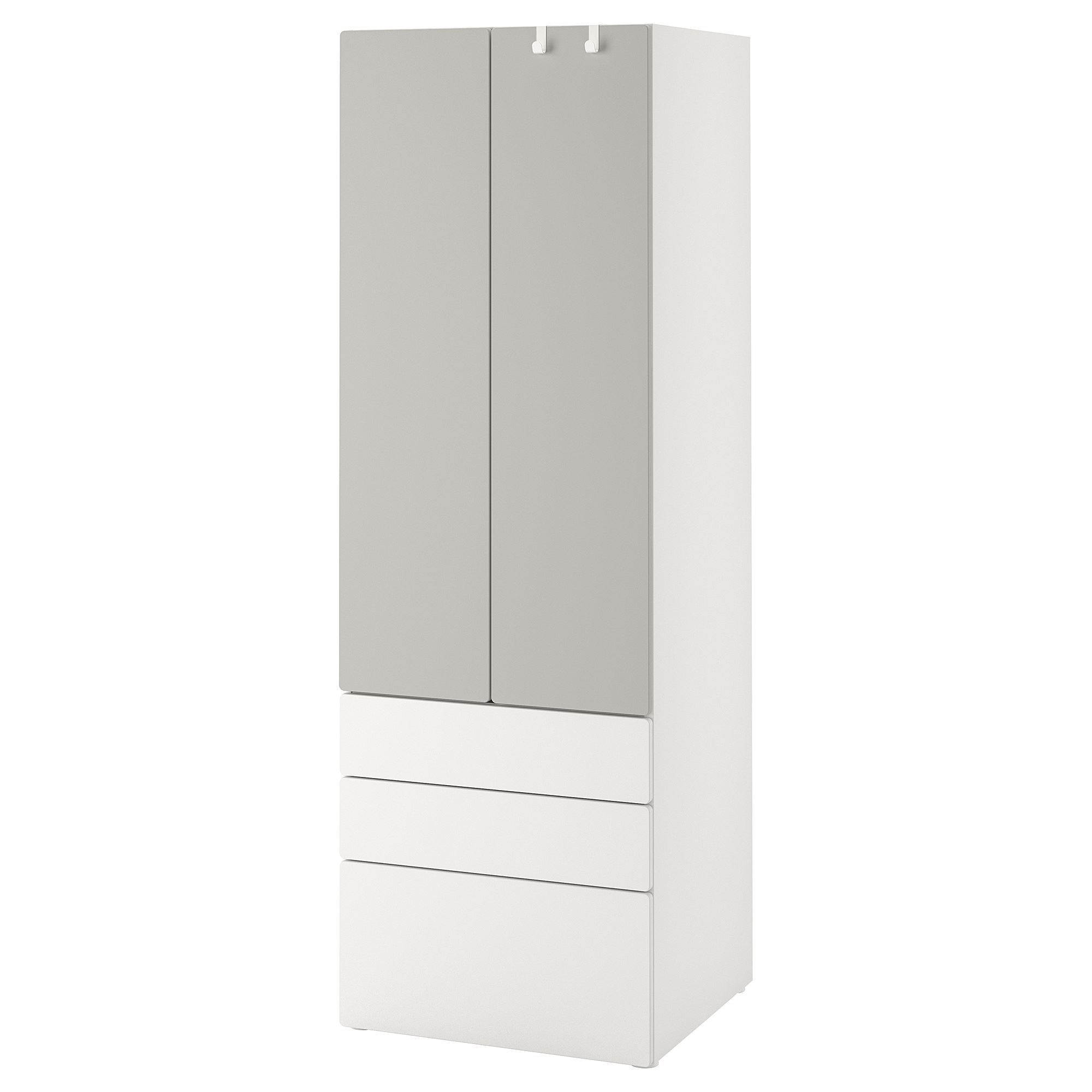 PLATSA/SMASTAD white/grey 60x42x181 cm children's wardrobe - 39426224 ...