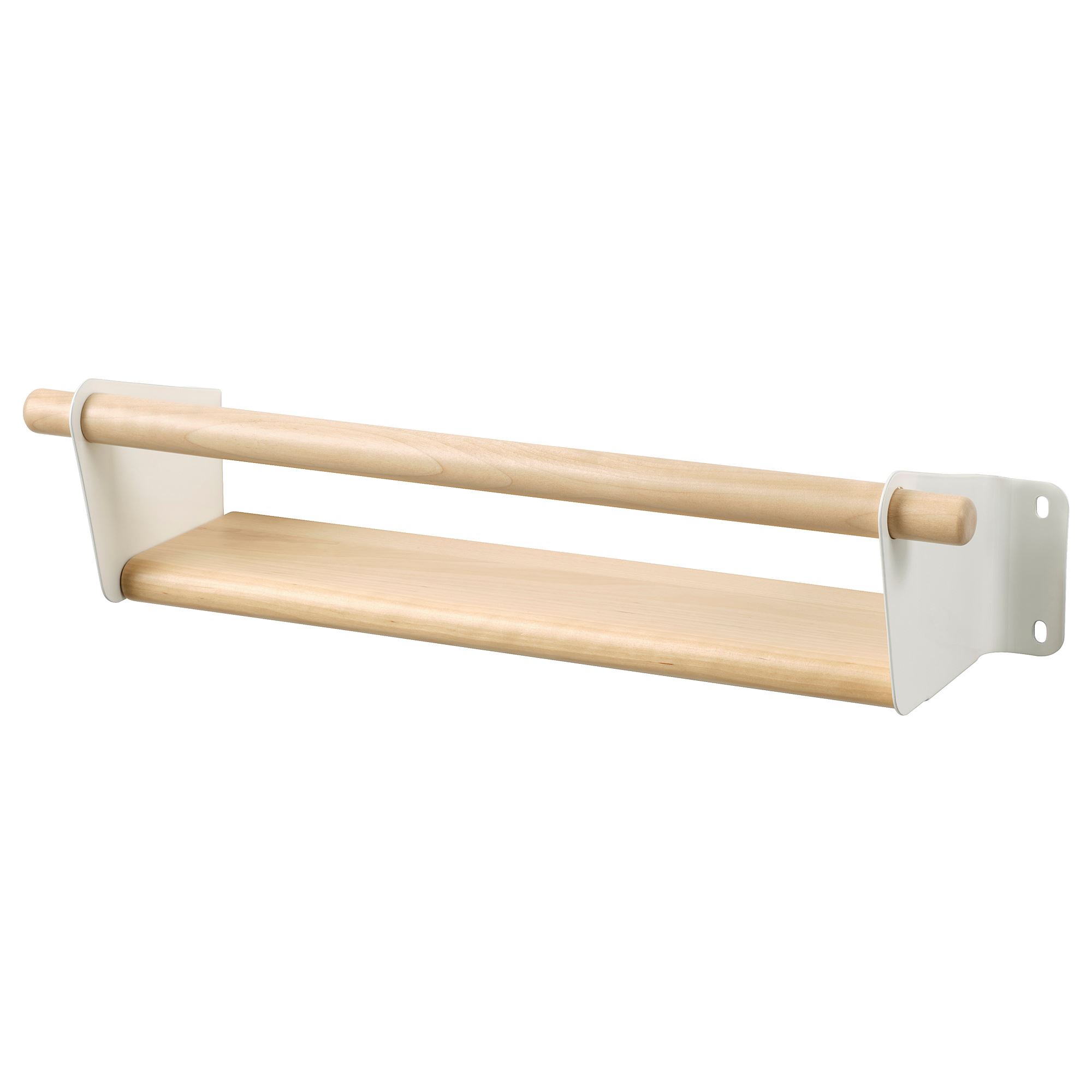 NEREBY birch/white 40x10 cm wall shelf - 90465924 | IKEA