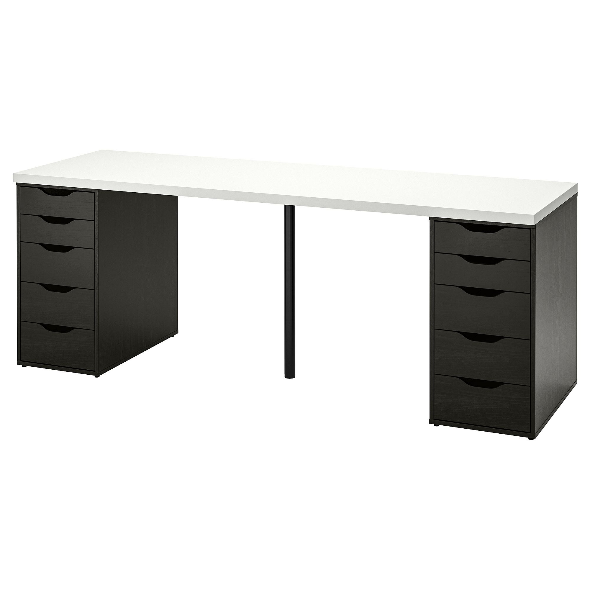 ALEX white/black-brown 200x60 cm desk - 99417622 | IKEA