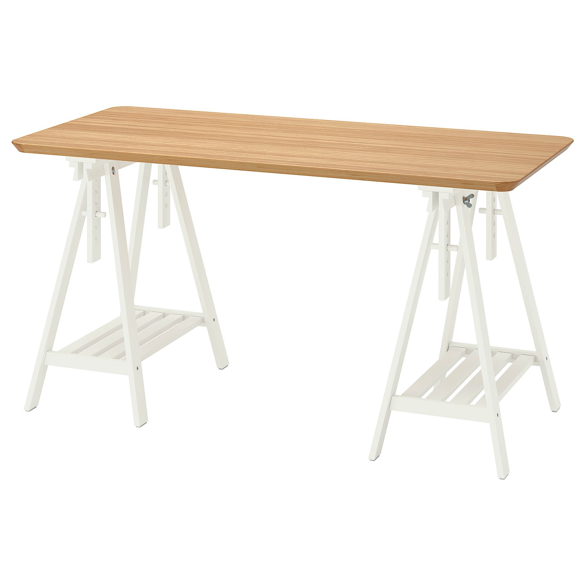 ANFALLARE/MITTBACK bamboo/white 140x65 cm desk - 89417731 | IKEA