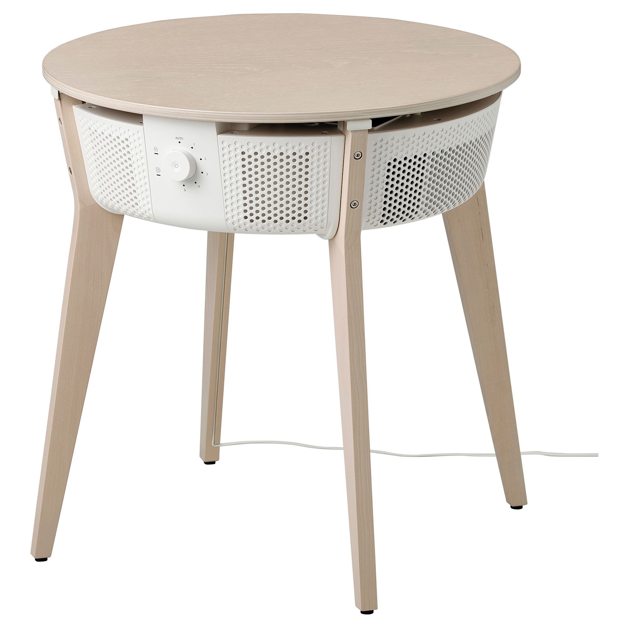 STARKVIND oak veneer-white 54x55 cm table with air purifier
