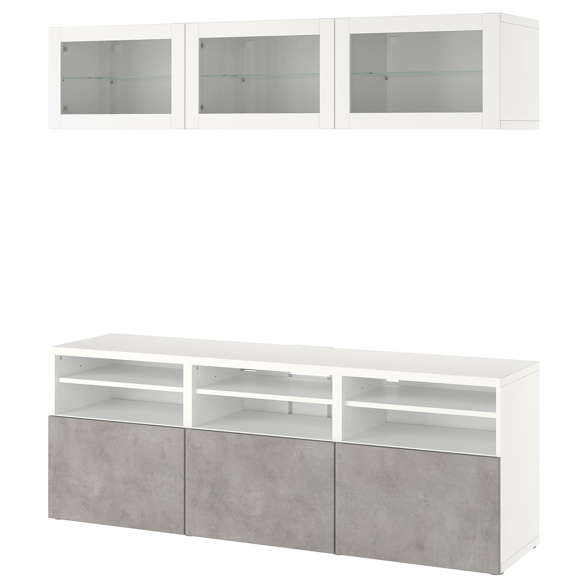 BESTA white/light grey 180x42x192 cm tv storage unit - 19421779 | IKEA