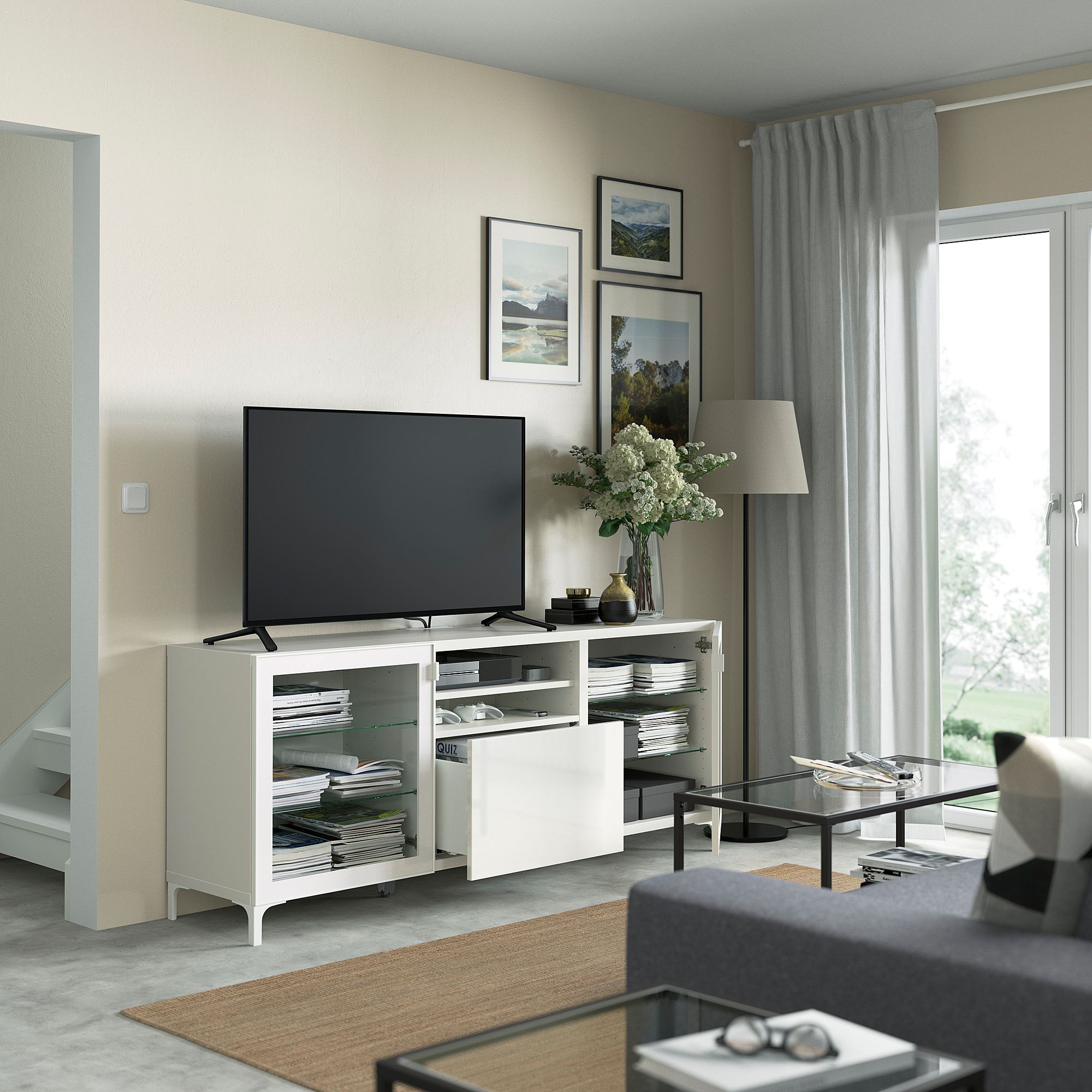 BESTA white 180x42x74 cm tv bench - 29421514 | IKEA