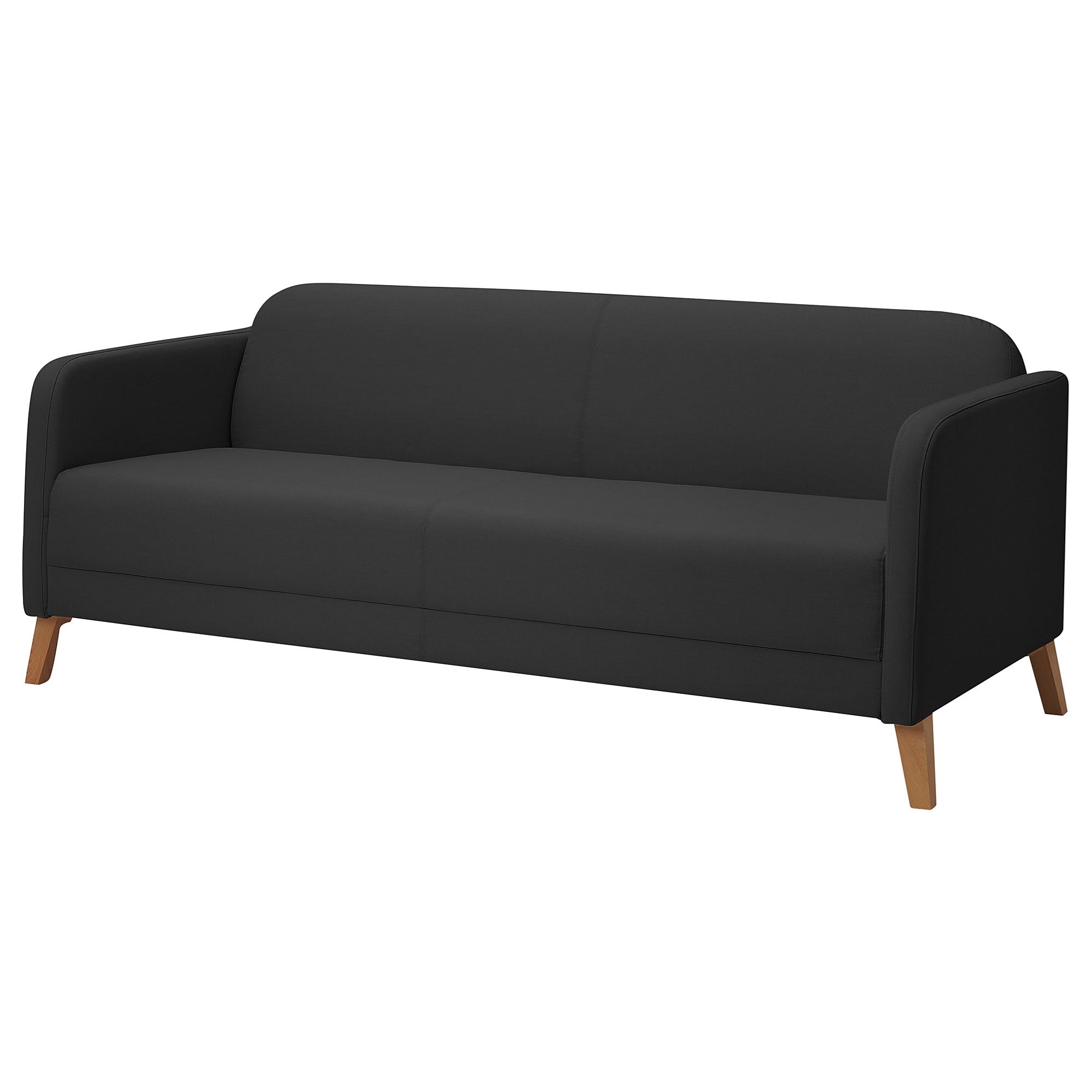 LINANAS vissle dark grey 3-seat sofa - 20512245 | IKEA