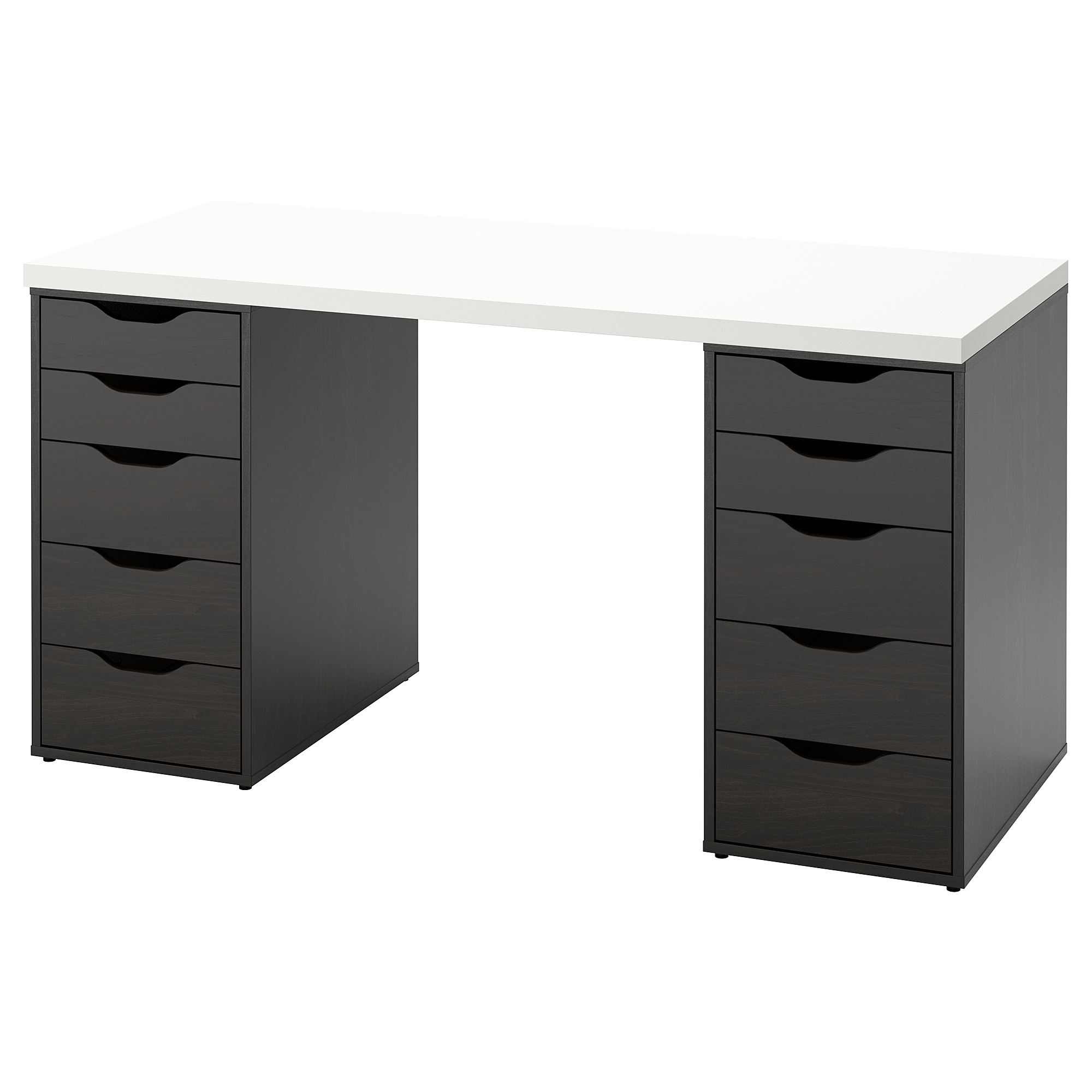 ALEX white/black-brown 140x60 cm desk - 79431997 | IKEA