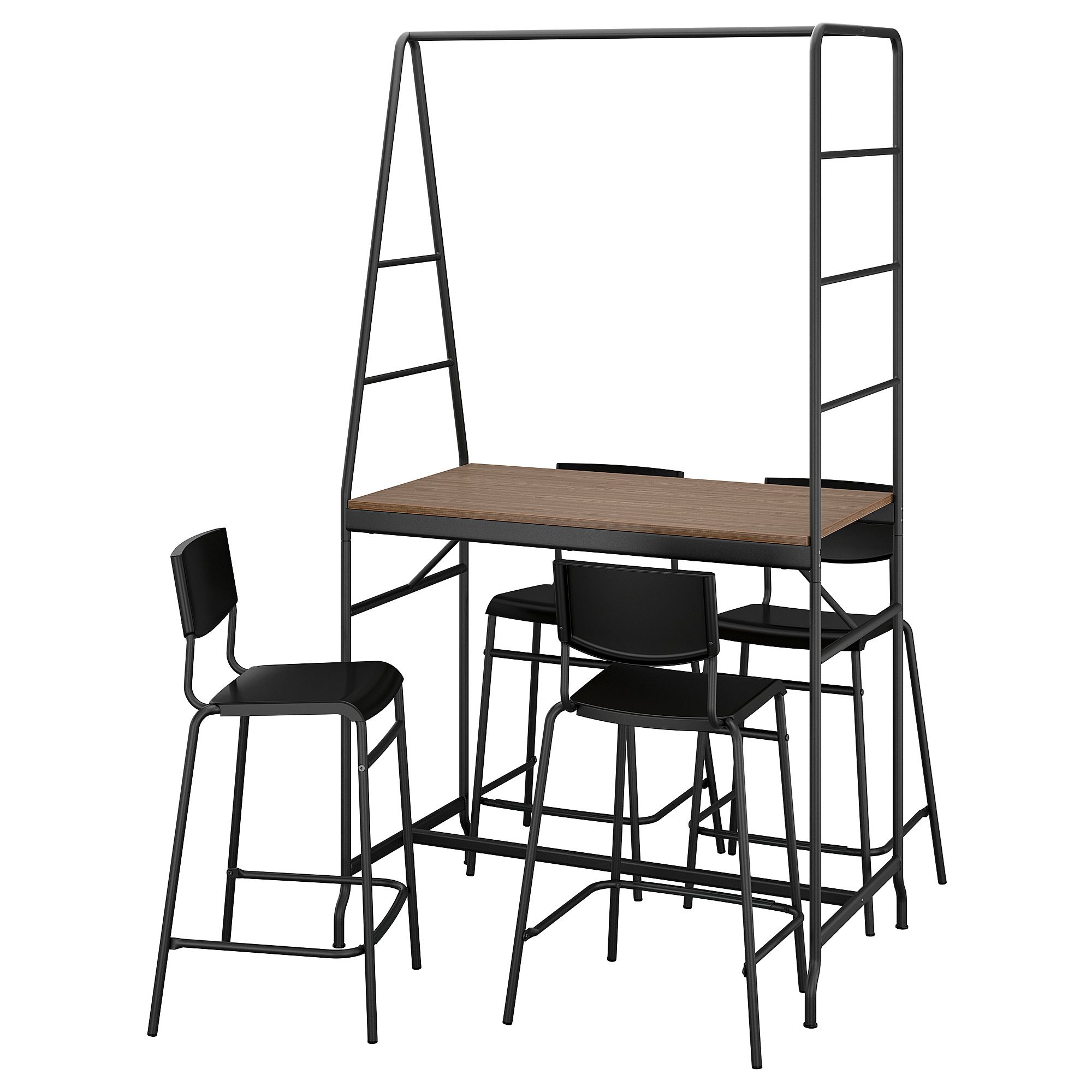 HAVERUD/STIG black 4 stools bar table set - 89428923 | IKEA