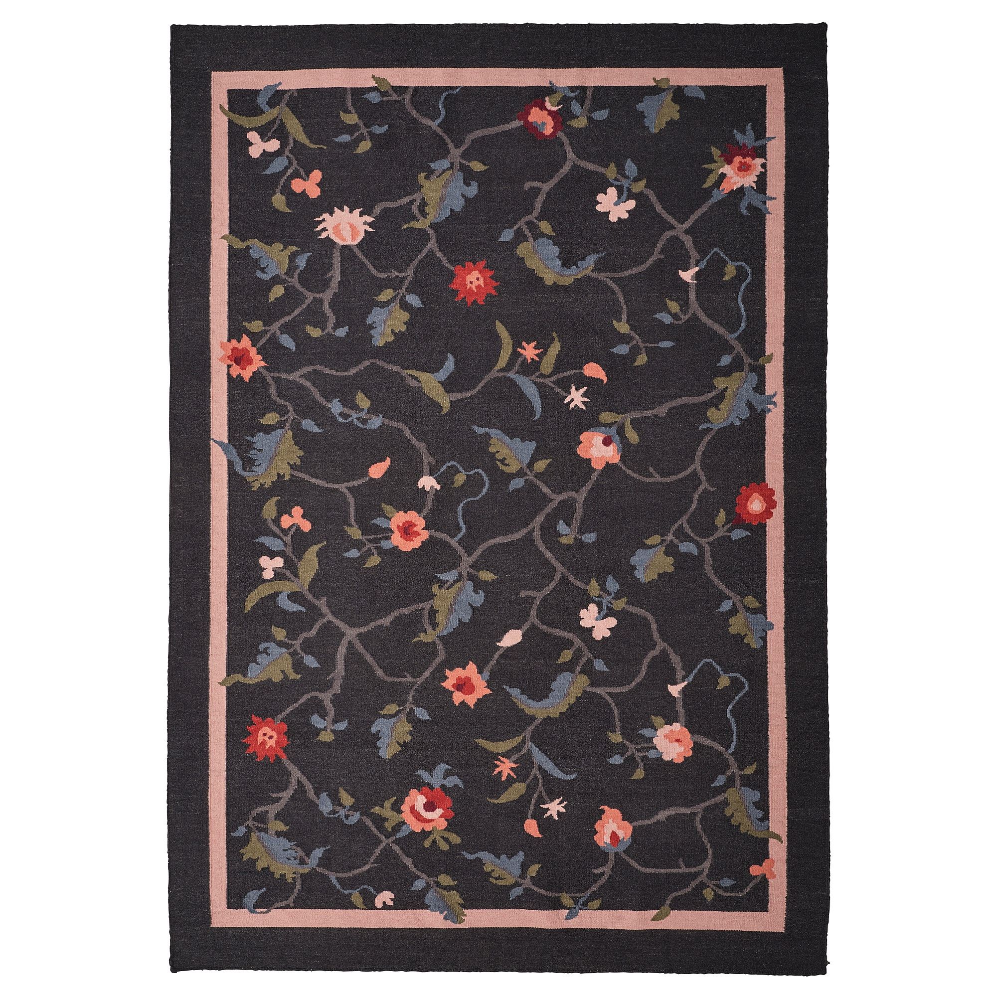 KLOCKBUSKE flower patterned 160x230 cm handwoven rug - 30525049 | IKEA