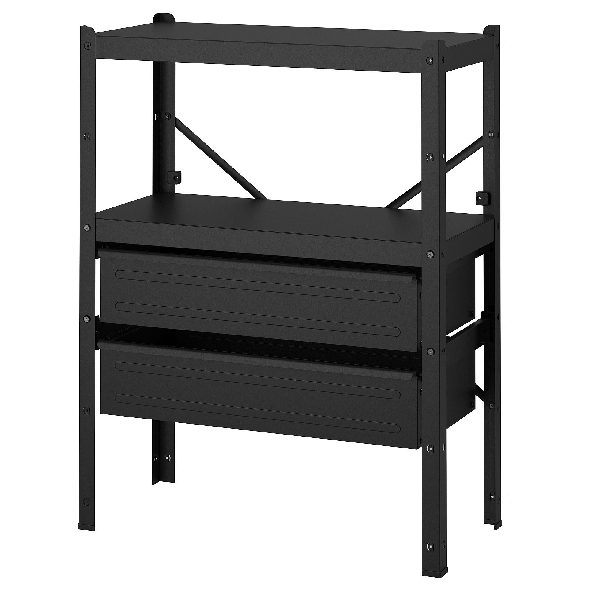 BROR black 85x40x110 cm shelving unit - 69423219 | IKEA