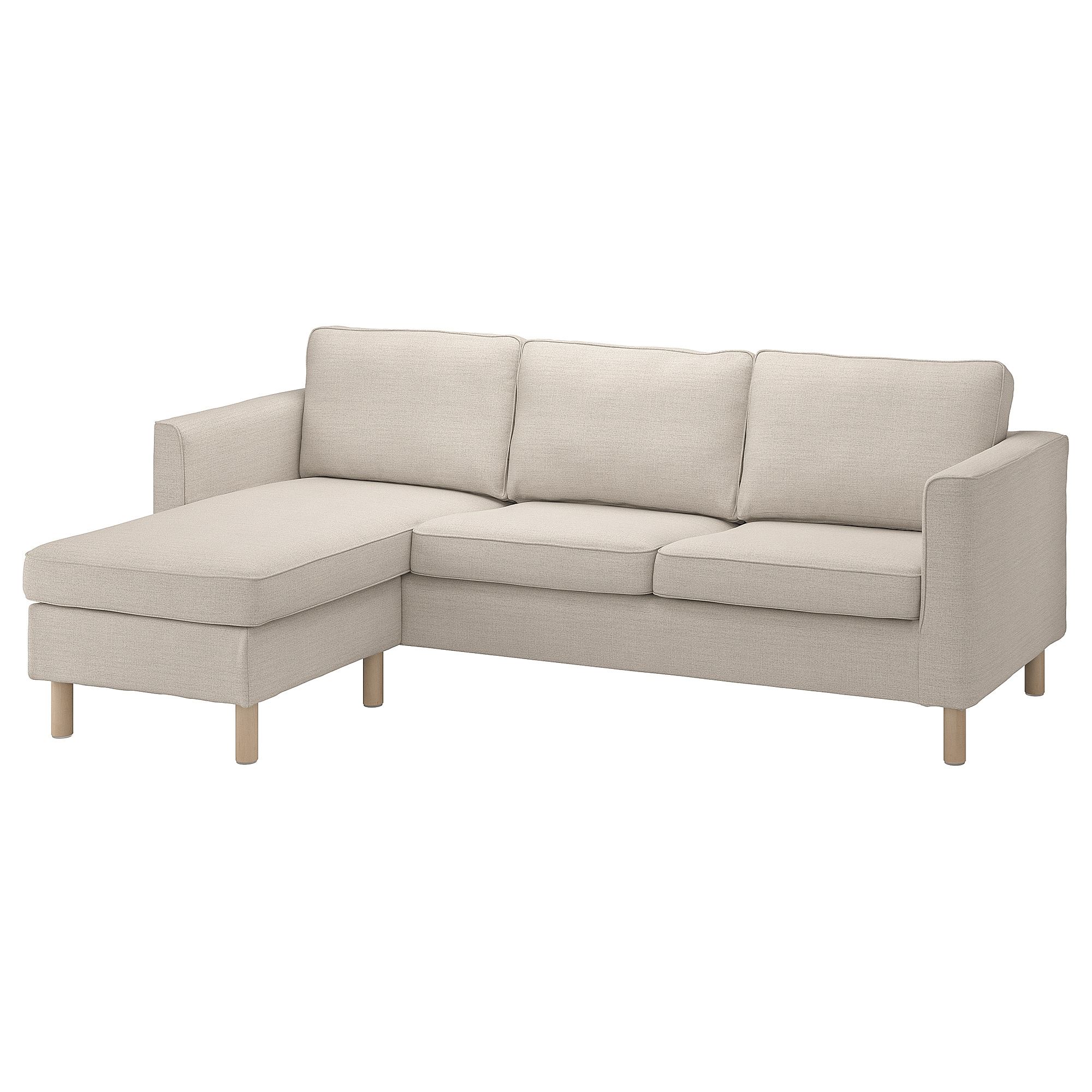 PARUP Gunnared beige 3-seat sofa with chaise longue - 09389831 | IKEA