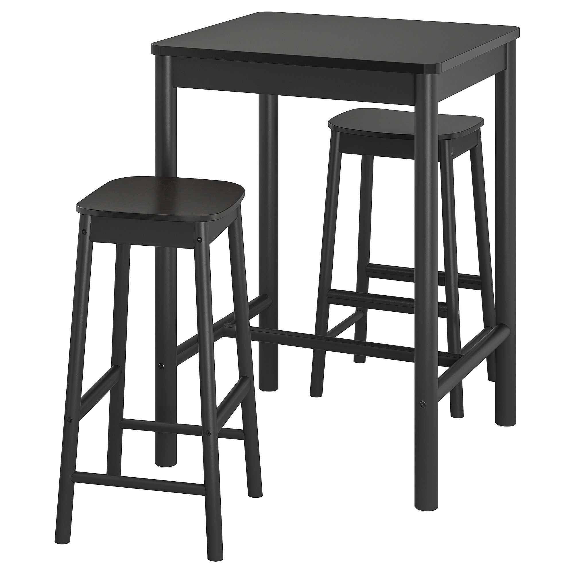 RÖNNINGE black 2 stools bar table set - 49442332 | IKEA