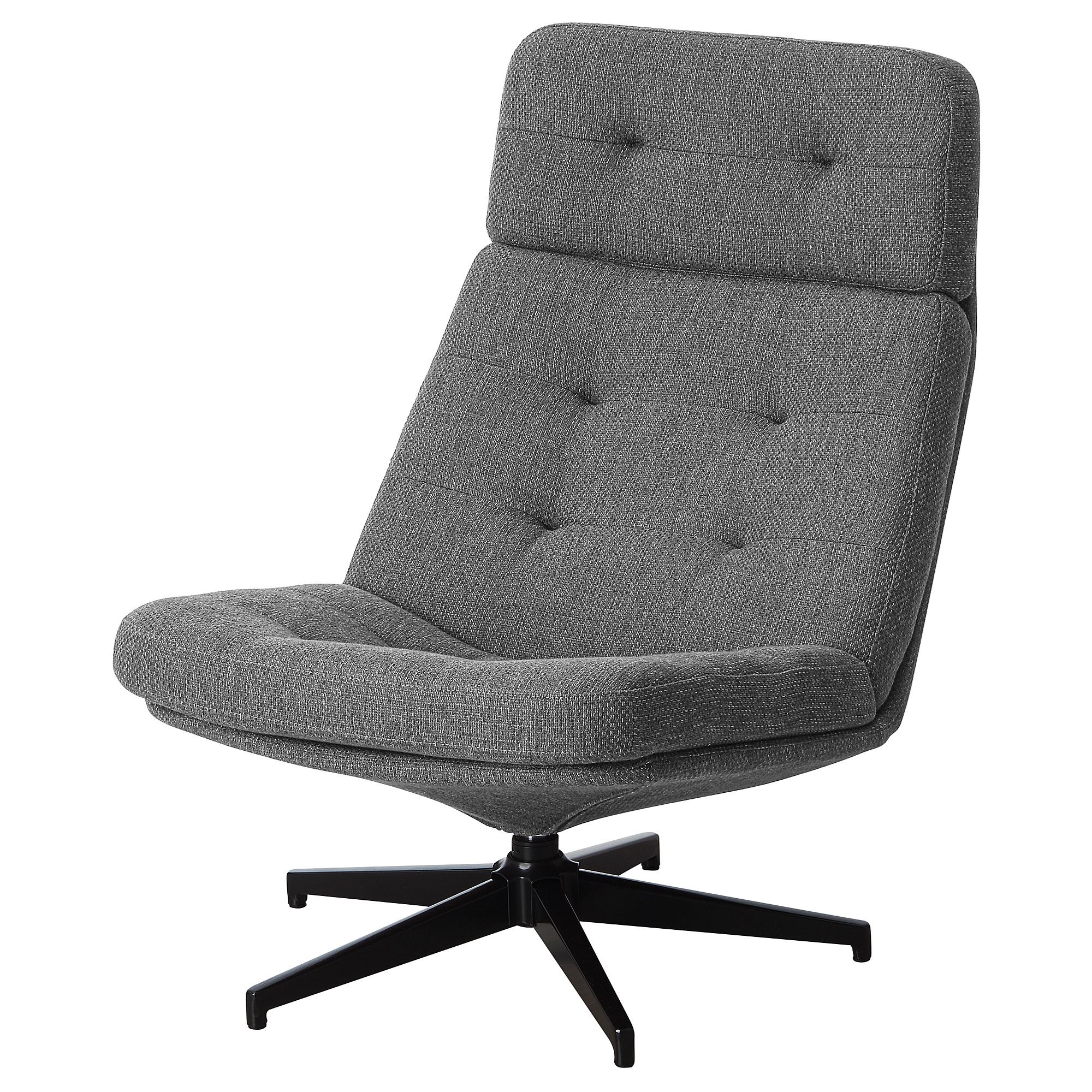 HAVBERG lejde grey/black swivel wing chair - 50514894 | IKEA
