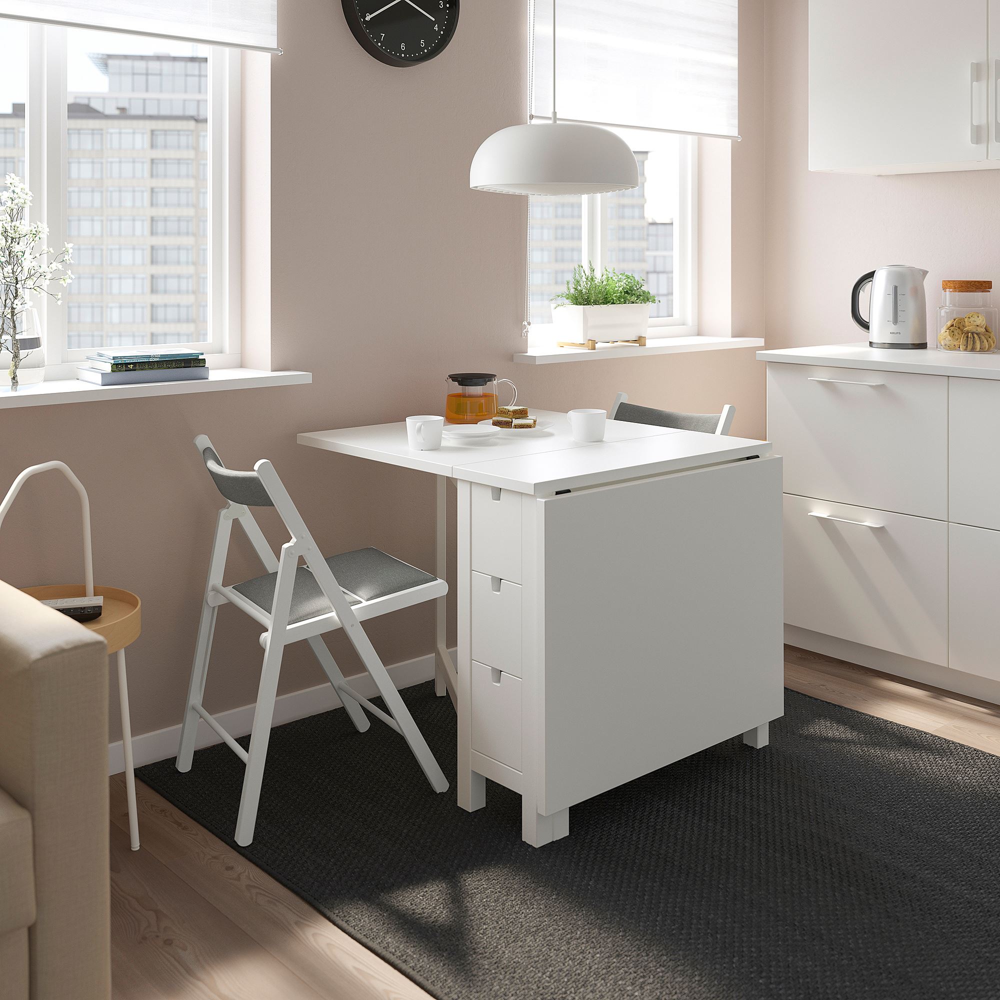 NORDEN white seats 2-4 folding kitchen table - 10423886 | IKEA