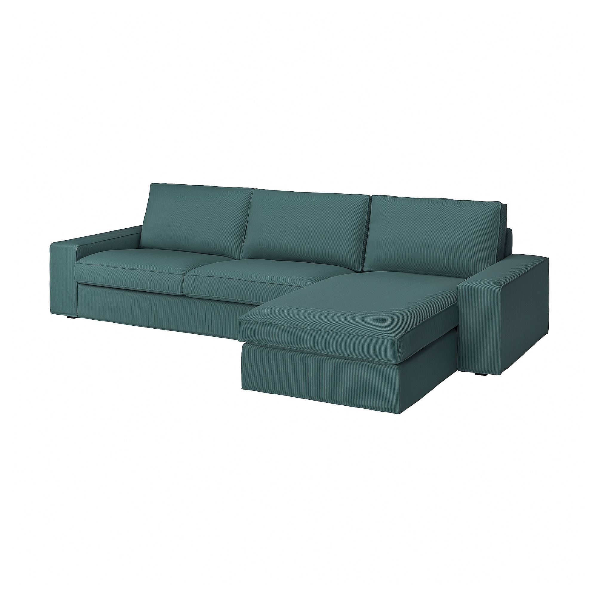 KIVIK kelinge grey/turquoise 4-seat sofa with chaise longue