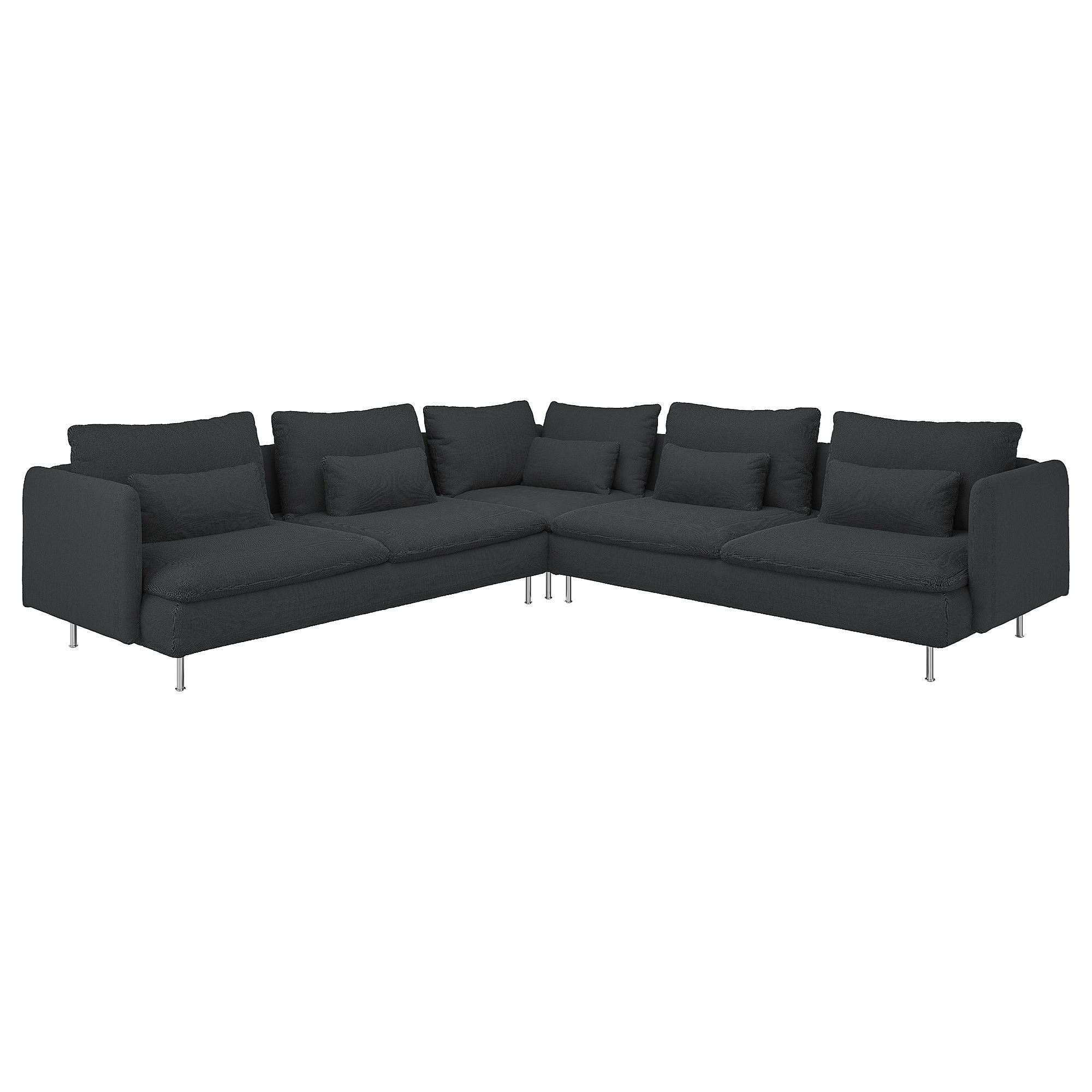 SÖDERHAMN fridtuna koyu gri 6'lı köşe kanepe - 49449593 | IKEA