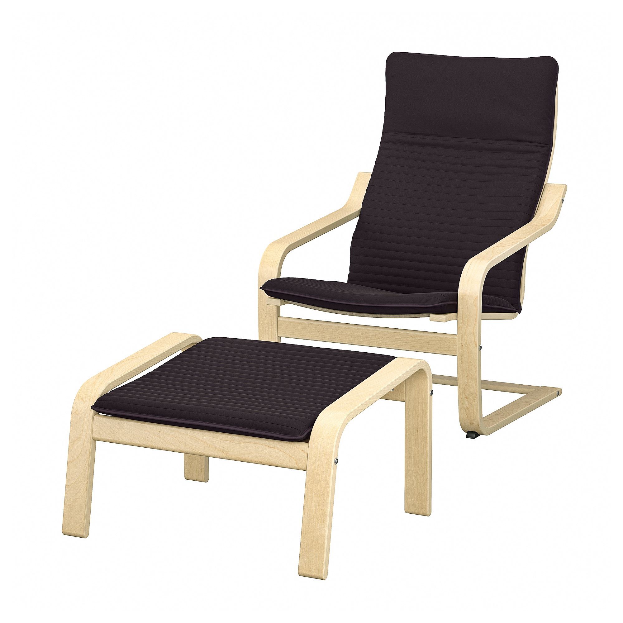 POANG knisa black-birch rocking-chair and footstool - 19484205 | IKEA