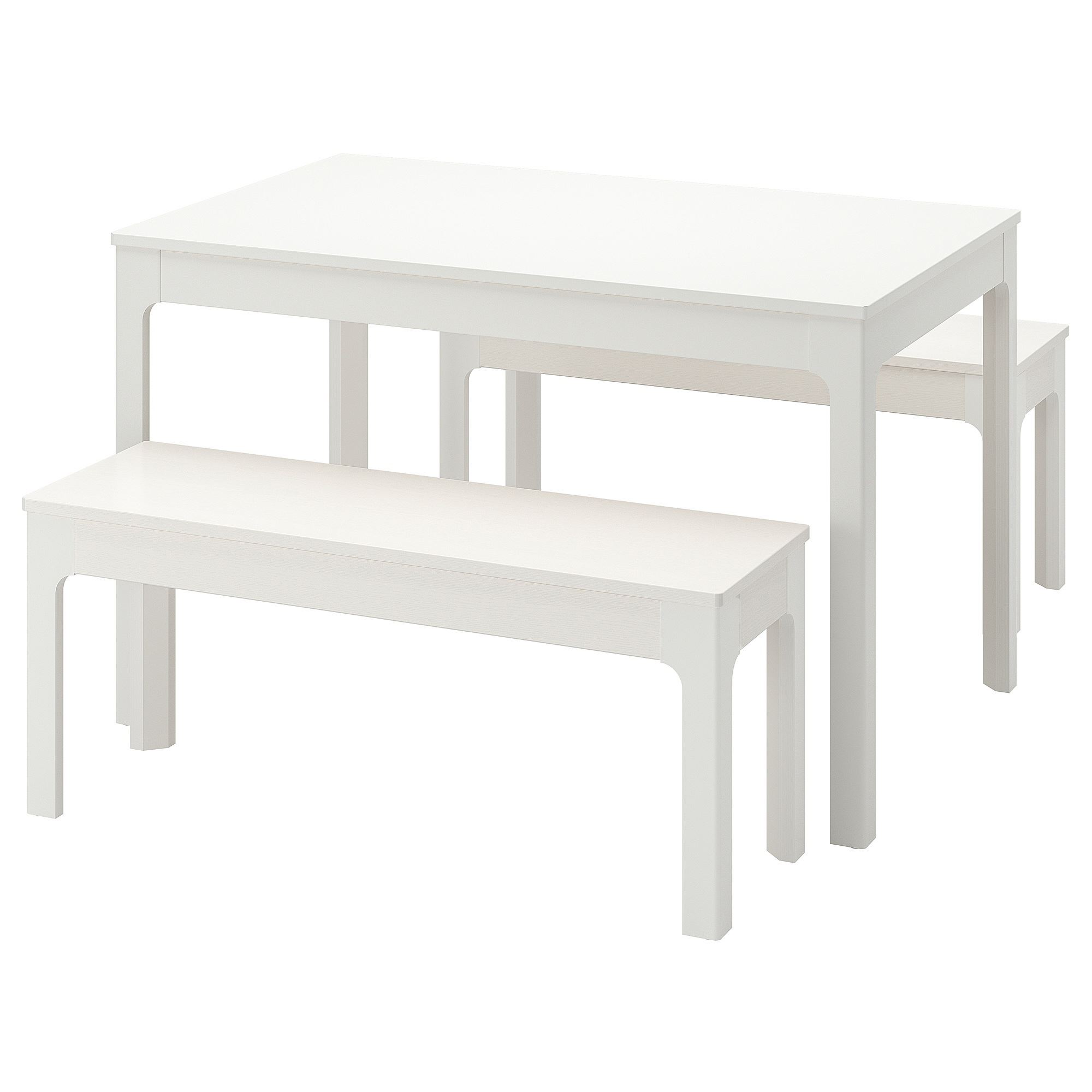 EKEDALEN white 2 benches dining set - 29482734 | IKEA