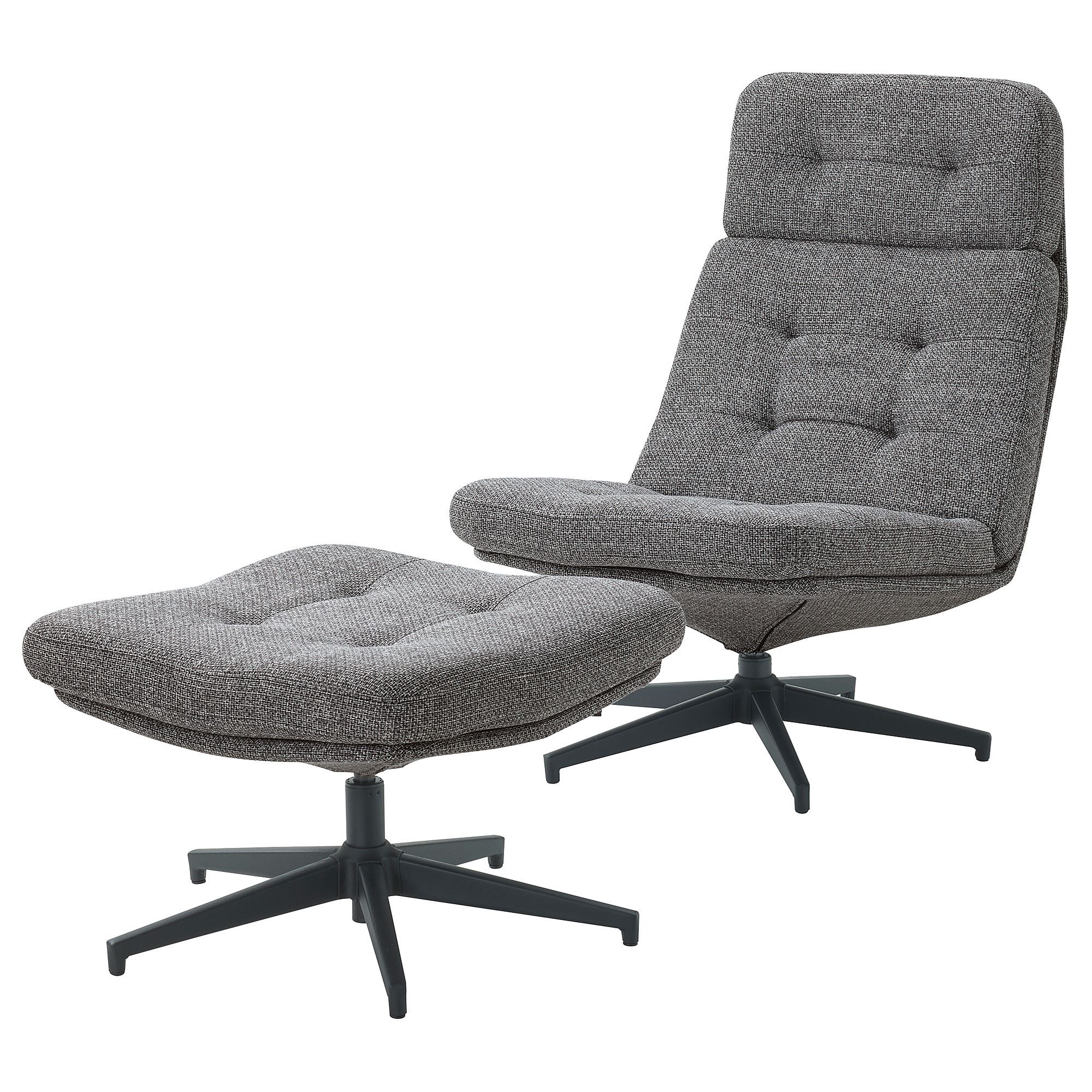 HAVBERG lejde gri-siyah tekli koltuk ve puf - 69485325 | IKEA
