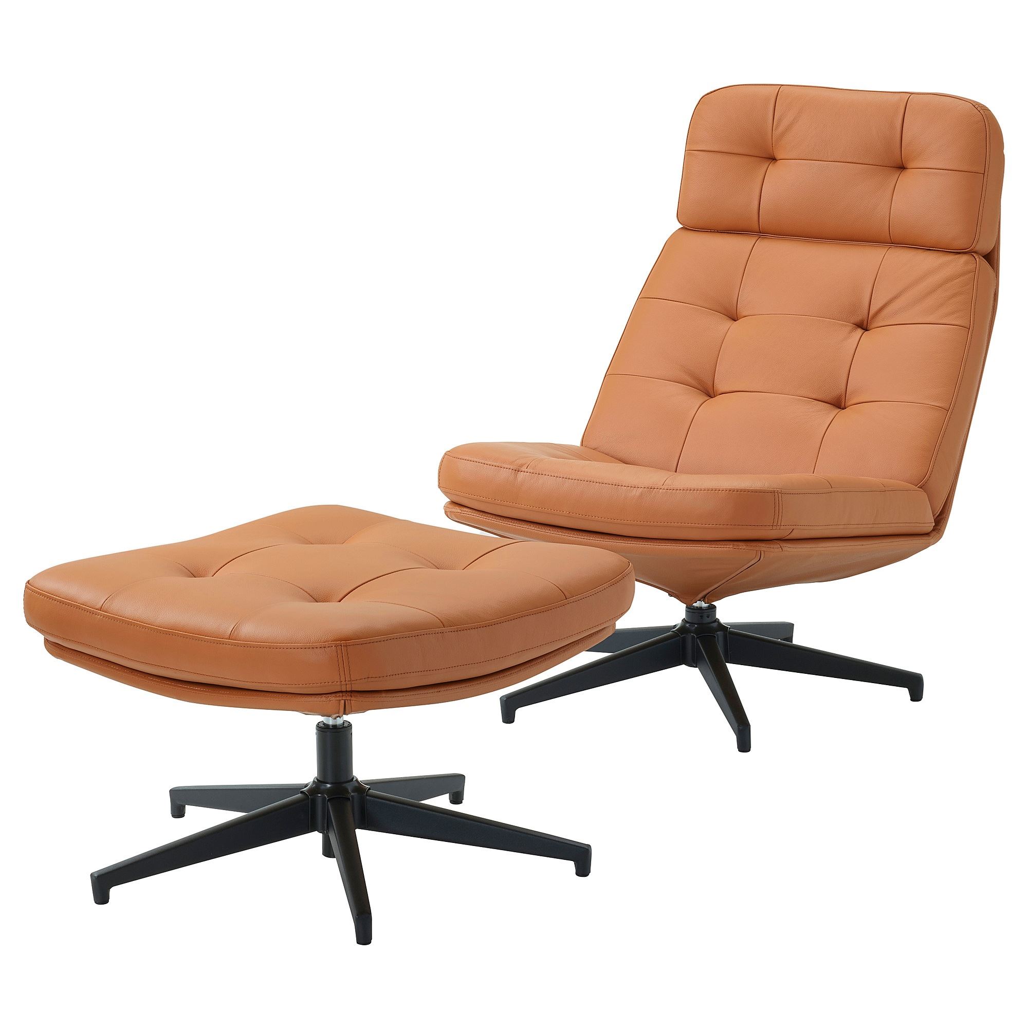 HAVBERG grann-bomstad golden-brown armchair and pouffe - 39485322